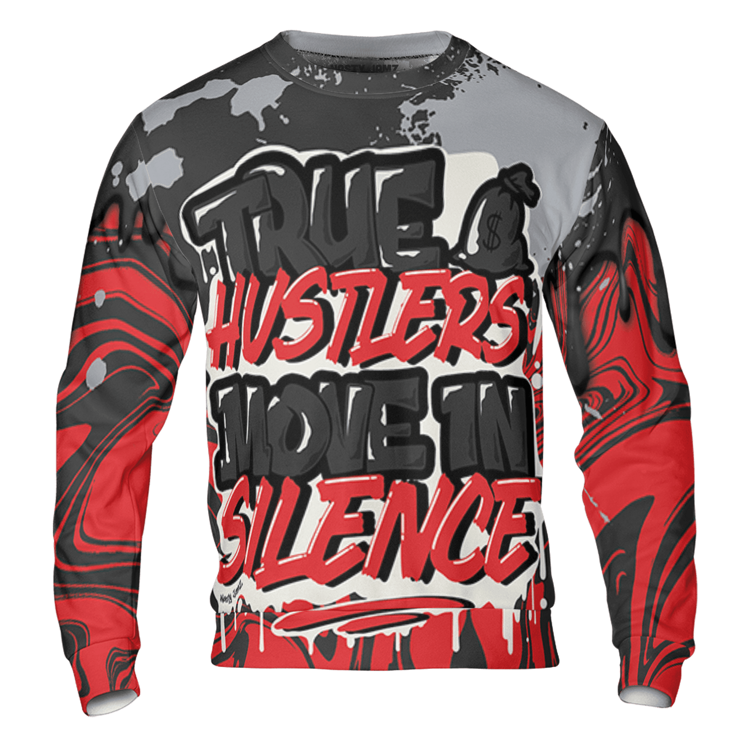 Bred Reimagined 4s Sweatshirt Match Move In Silence 3D All-Over Print Color Splash - NastyJamz