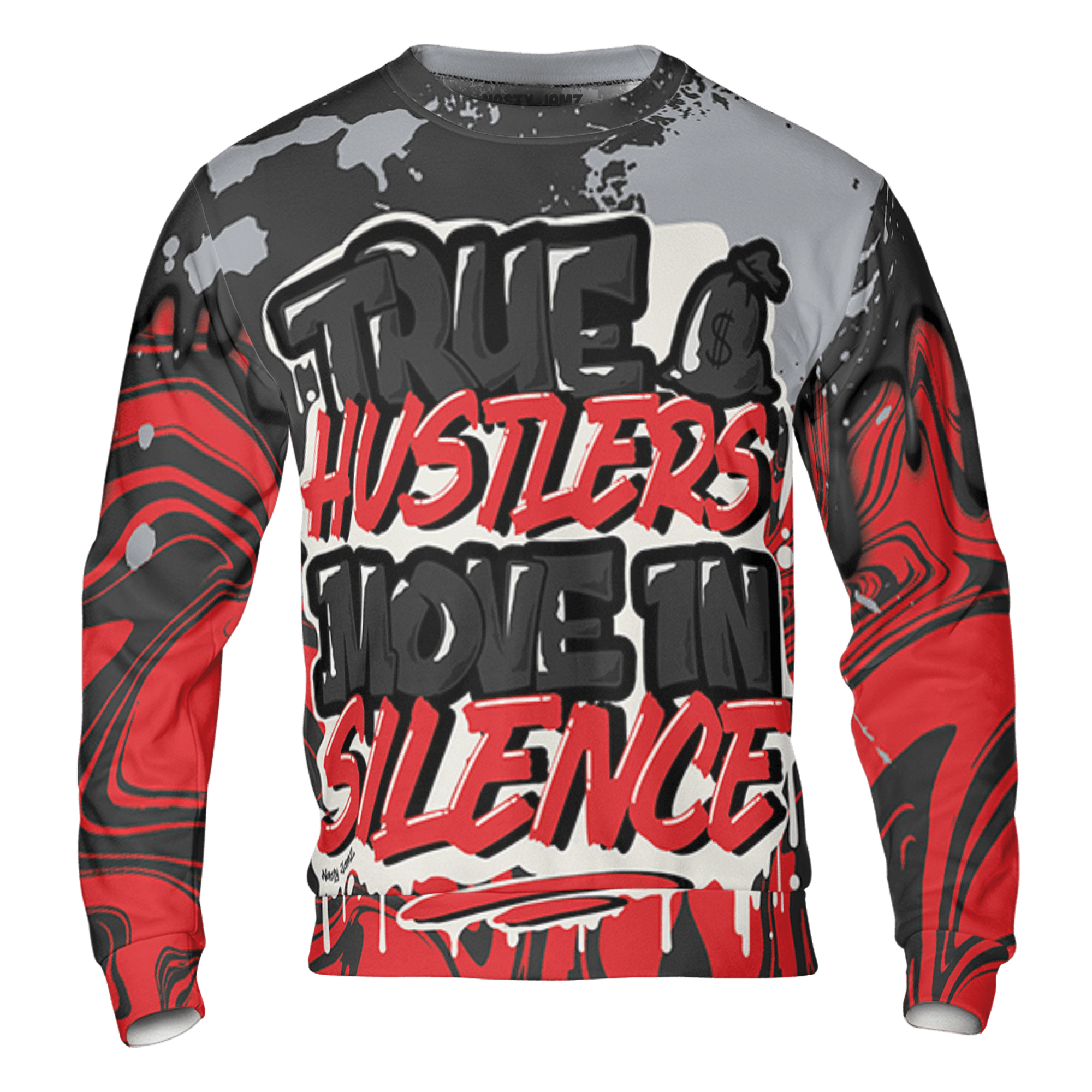 Bred Reimagined 4s Sweatshirt Match Move In Silence 3D All-Over Print Color Splash - NastyJamz
