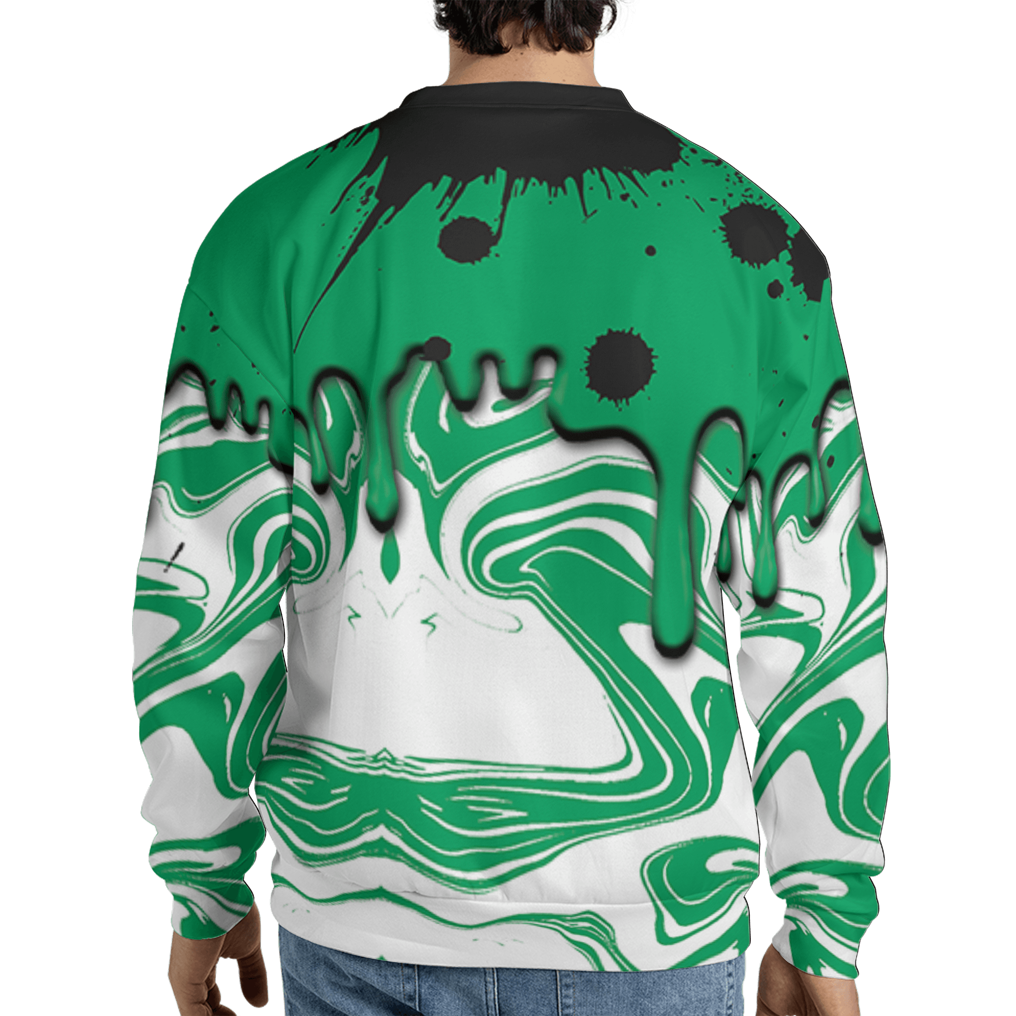 Lucky Green 5s Sweatshirt Match Move In Silence 3D All-Over Print Color Splash - NastyJamz