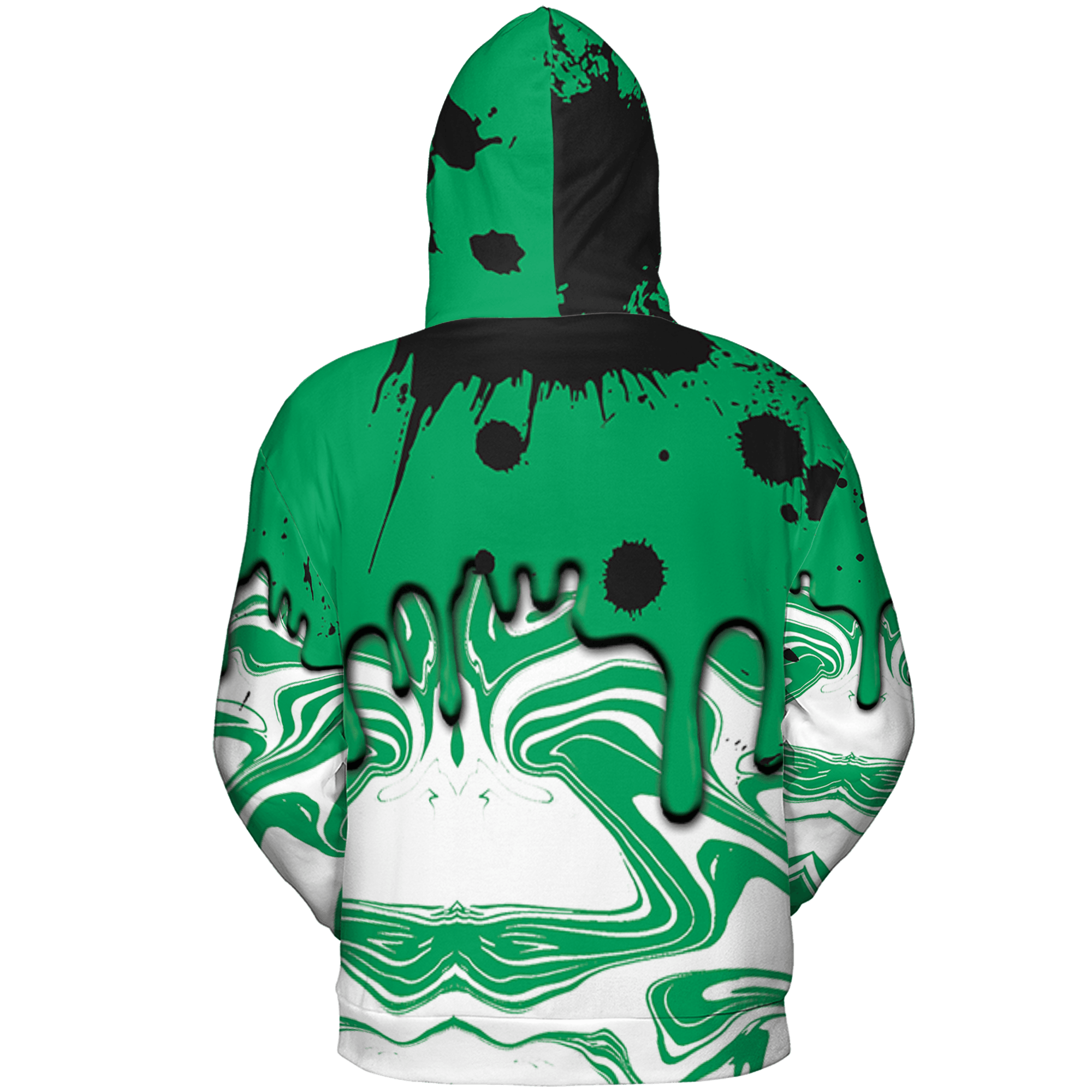 Lucky Green 5s Hoodie Match Move In Silence 3D All-Over Print Color Splash - NastyJamz
