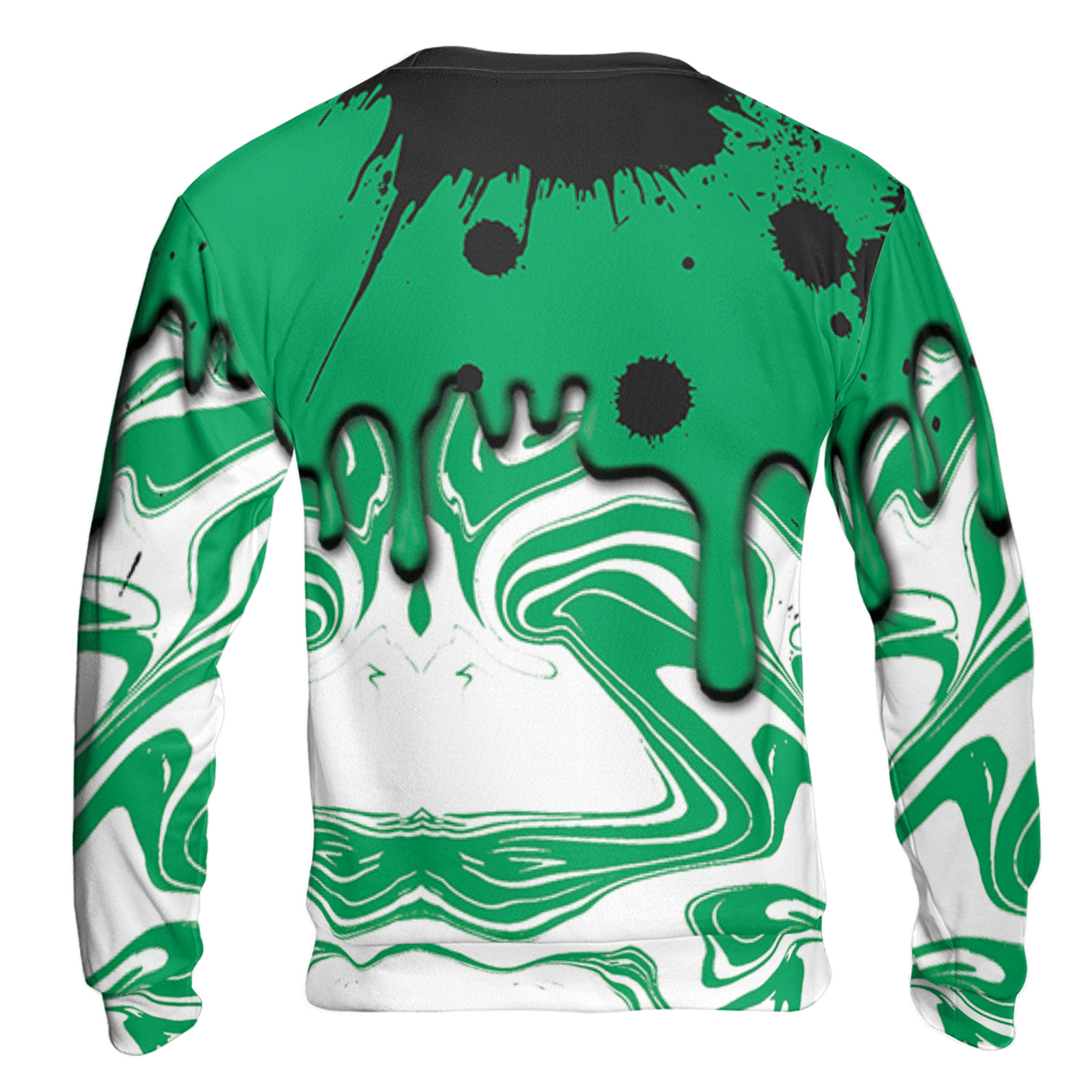 Lucky Green 5s Sweatshirt Match Move In Silence 3D All-Over Print Color Splash - NastyJamz