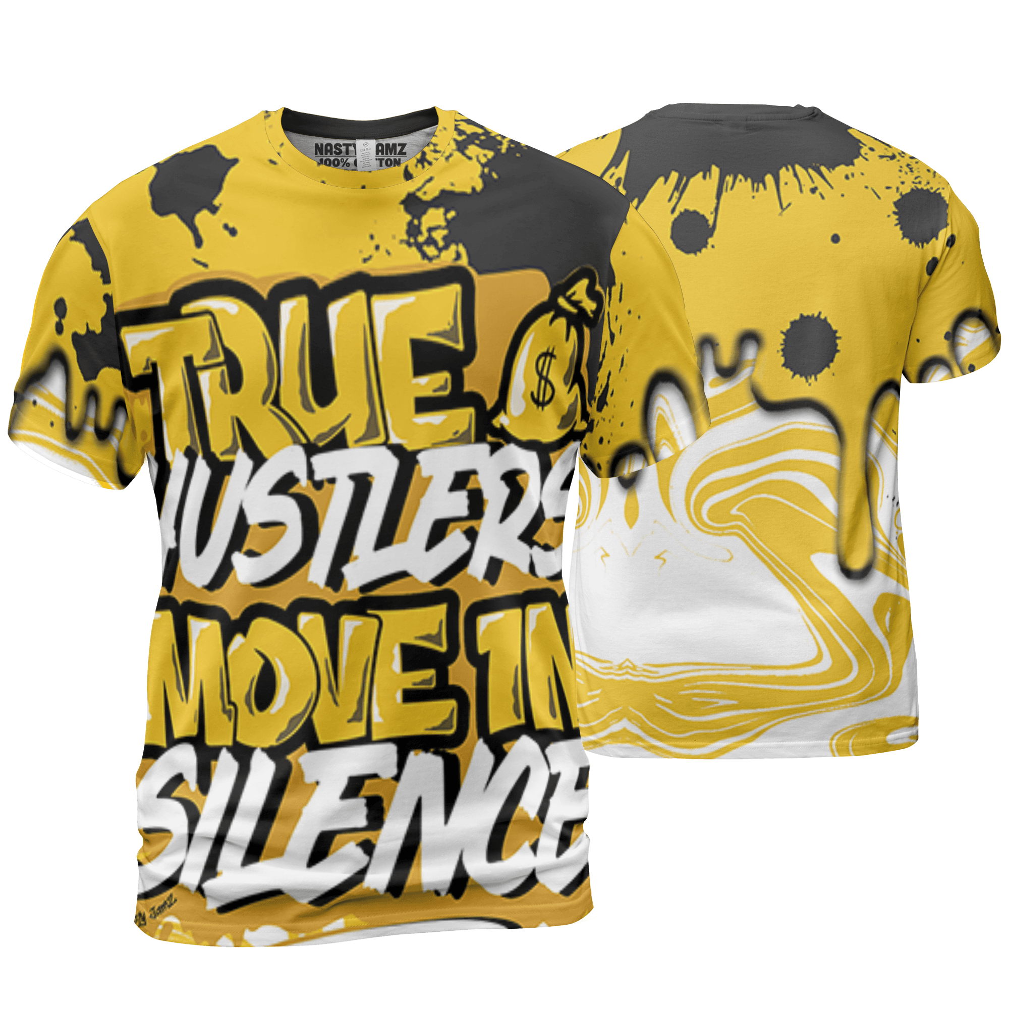 Yellow Ochre 6s T Shirt Match Move In Silence 3D All-Over Print Color Splash - NastyJamz