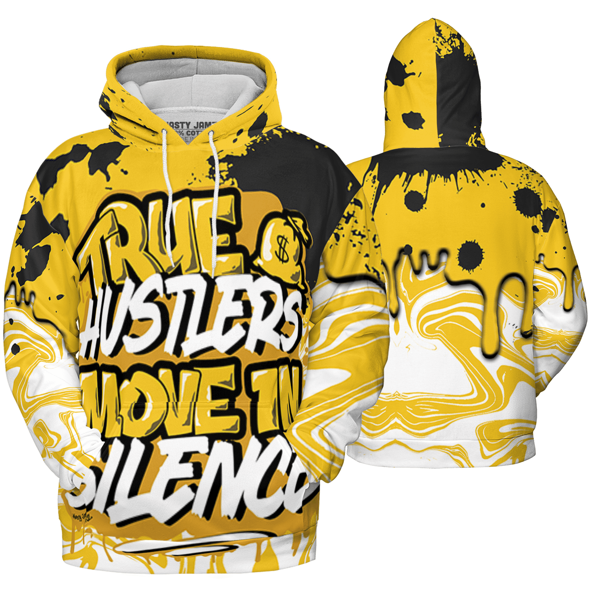 Yellow Ochre 6s Hoodie Match Move In Silence 3D All-Over Print Color Splash - NastyJamz