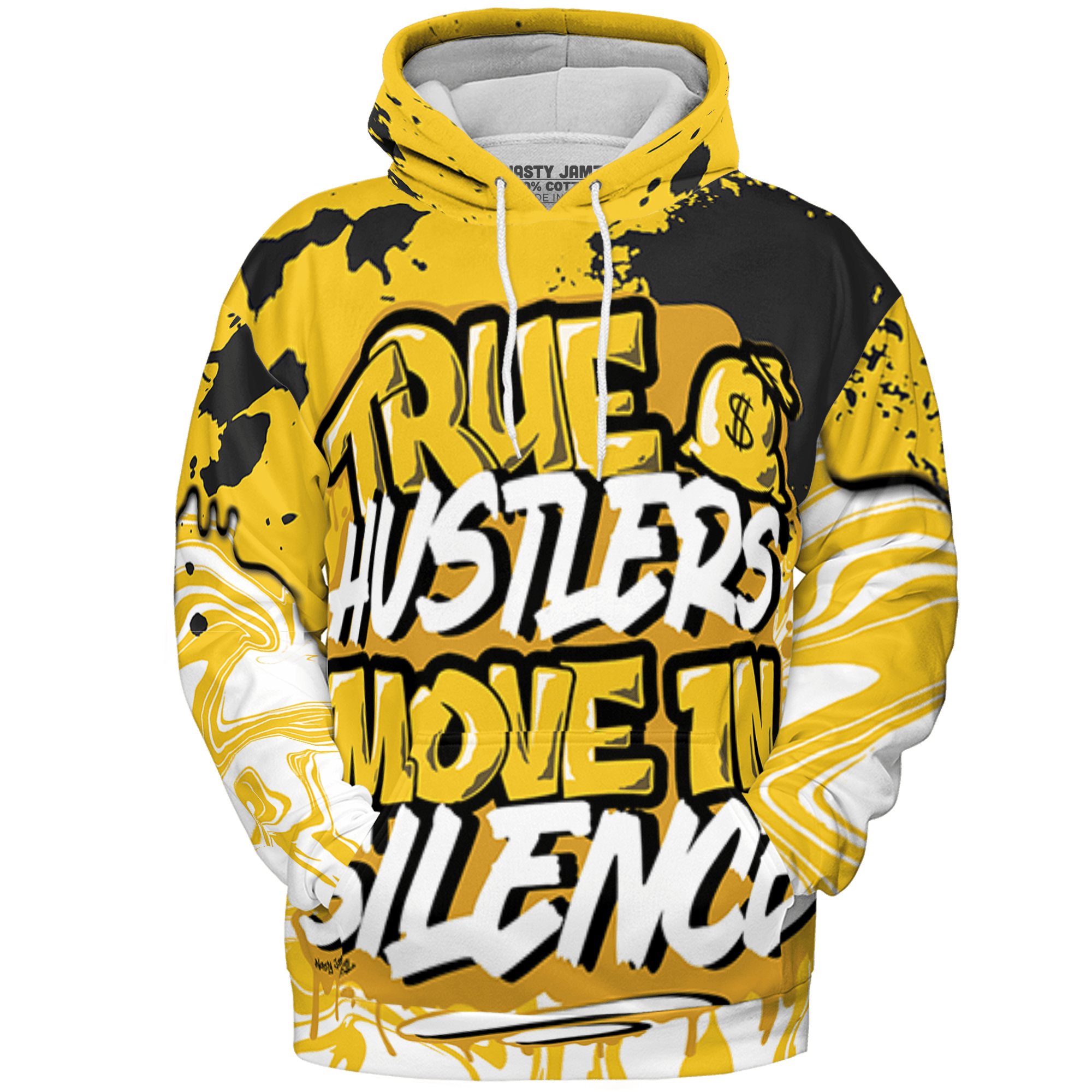 Yellow Ochre 6s Hoodie Match Move In Silence 3D All-Over Print Color Splash - NastyJamz