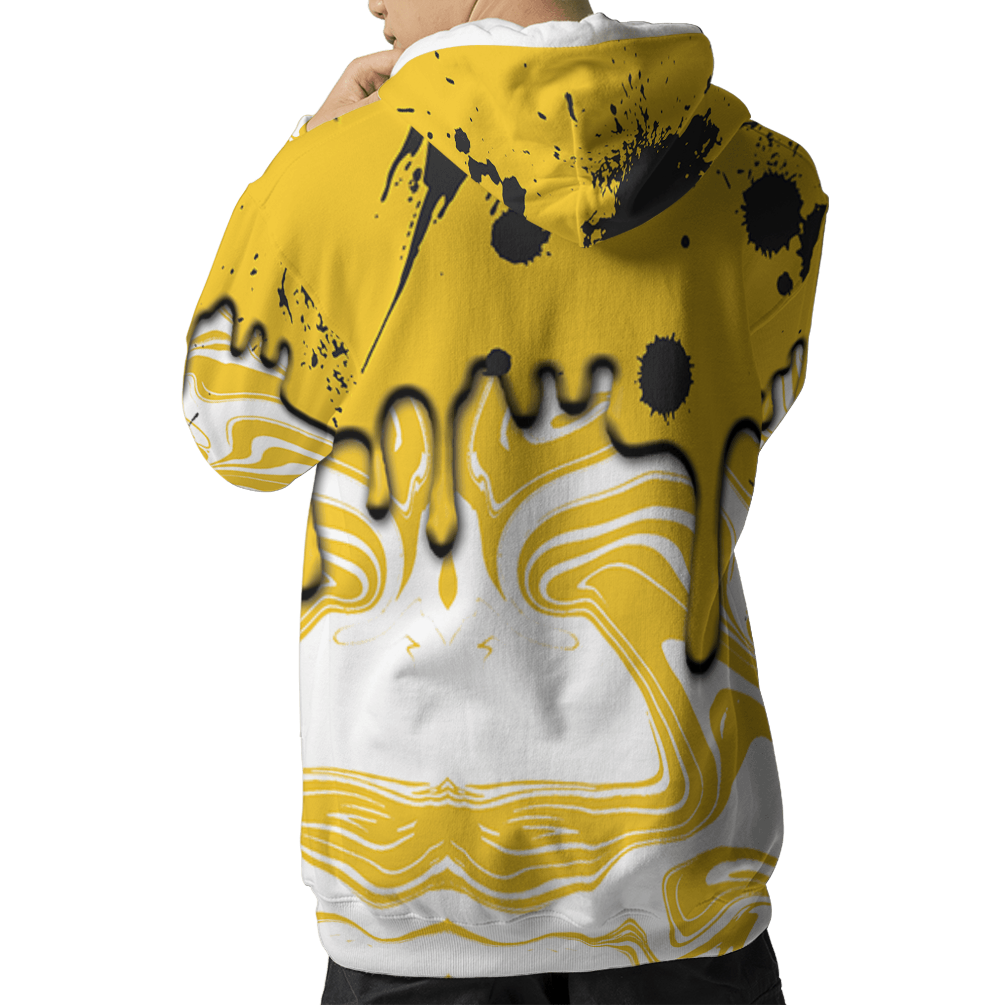 Yellow Ochre 6s Hoodie Match Move In Silence 3D All-Over Print Color Splash - NastyJamz