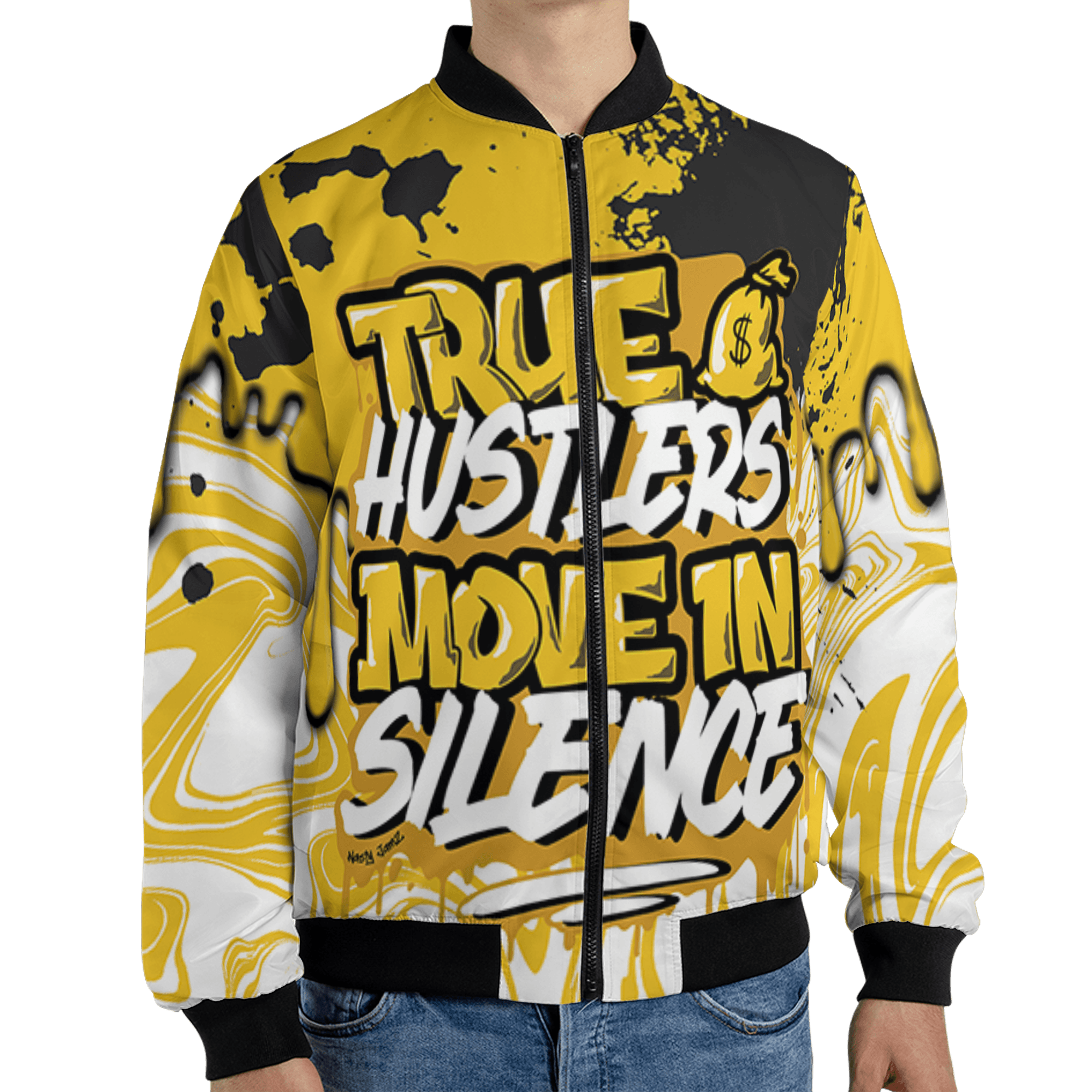 Yellow Ochre 6s Jacket Match Move In Silence 3D All-Over Print Color Splash - NastyJamz