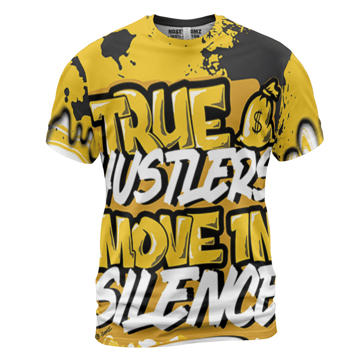 Yellow Ochre 6s T Shirt Match Move In Silence 3D All-Over Print Color Splash - NastyJamz