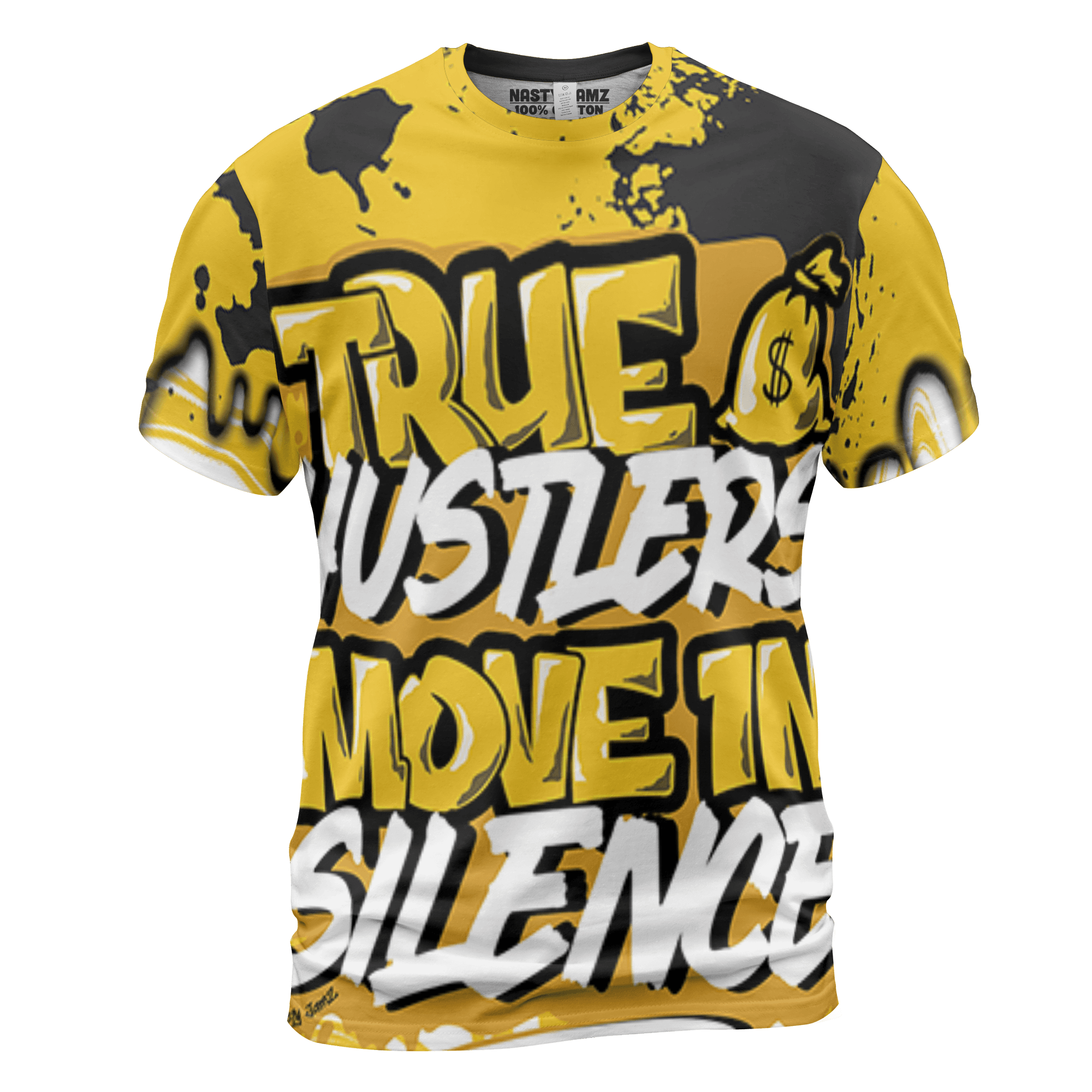 Yellow Ochre 6s T Shirt Match Move In Silence 3D All-Over Print Color Splash - NastyJamz