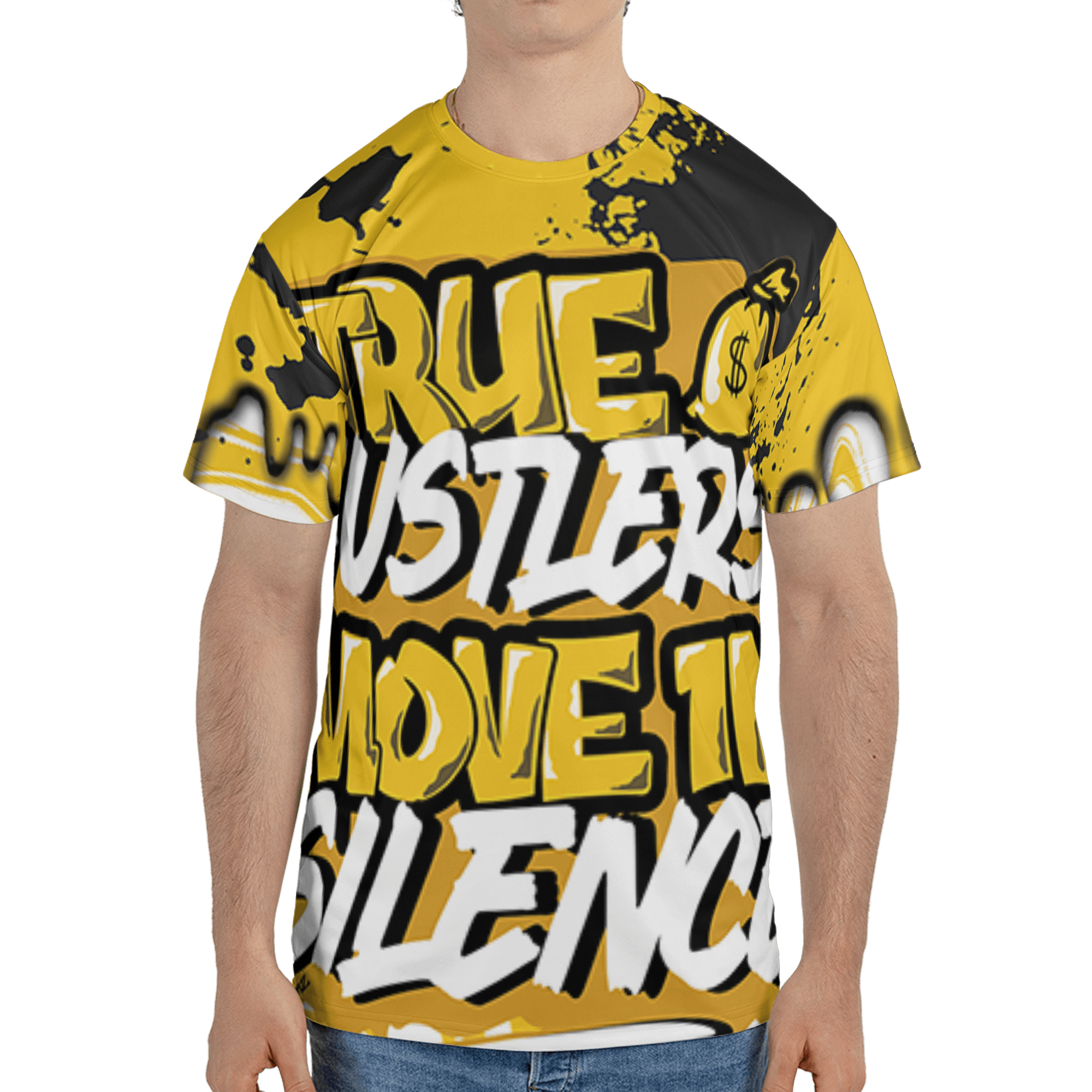 Yellow Ochre 6s T Shirt Match Move In Silence 3D All-Over Print Color Splash - NastyJamz