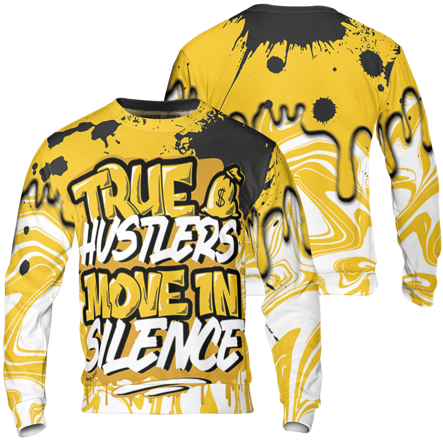 Yellow Ochre 6s Sweatshirt Match Move In Silence 3D All-Over Print Color Splash - NastyJamz