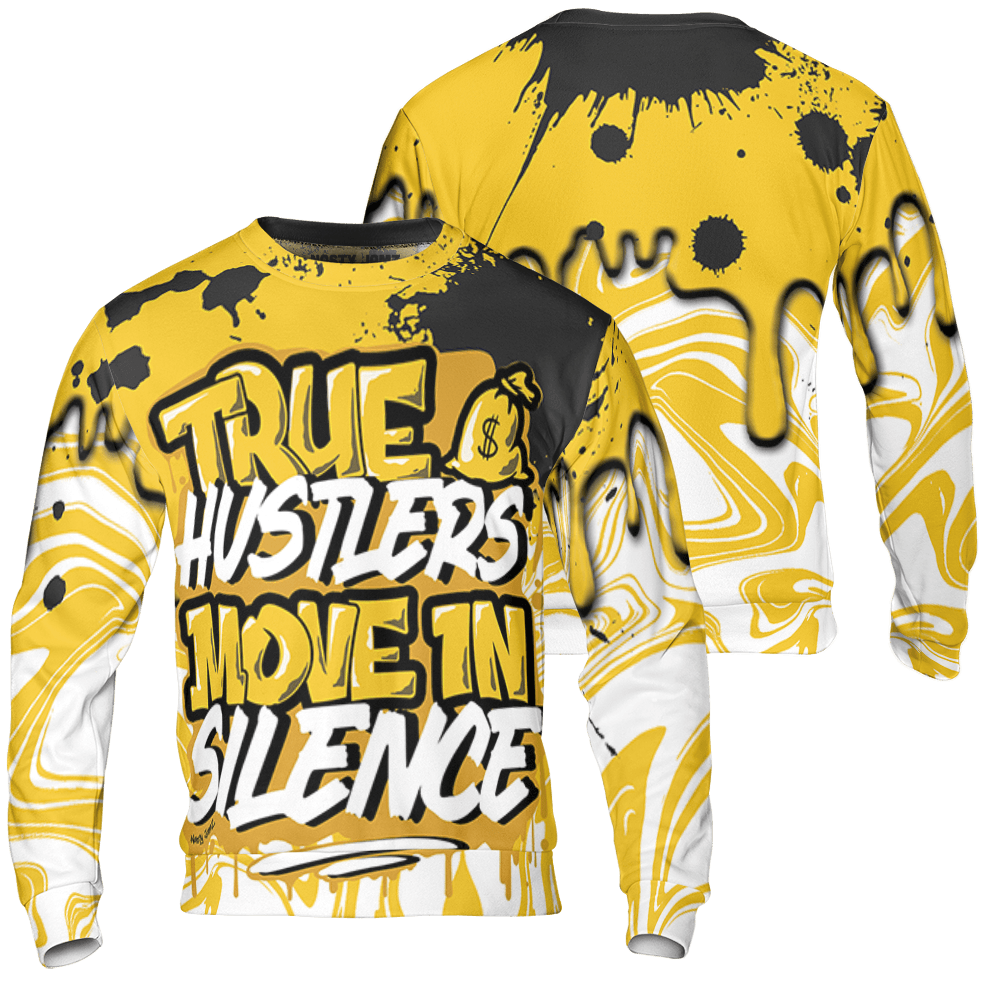 Yellow Ochre 6s Sweatshirt Match Move In Silence 3D All-Over Print Color Splash - NastyJamz