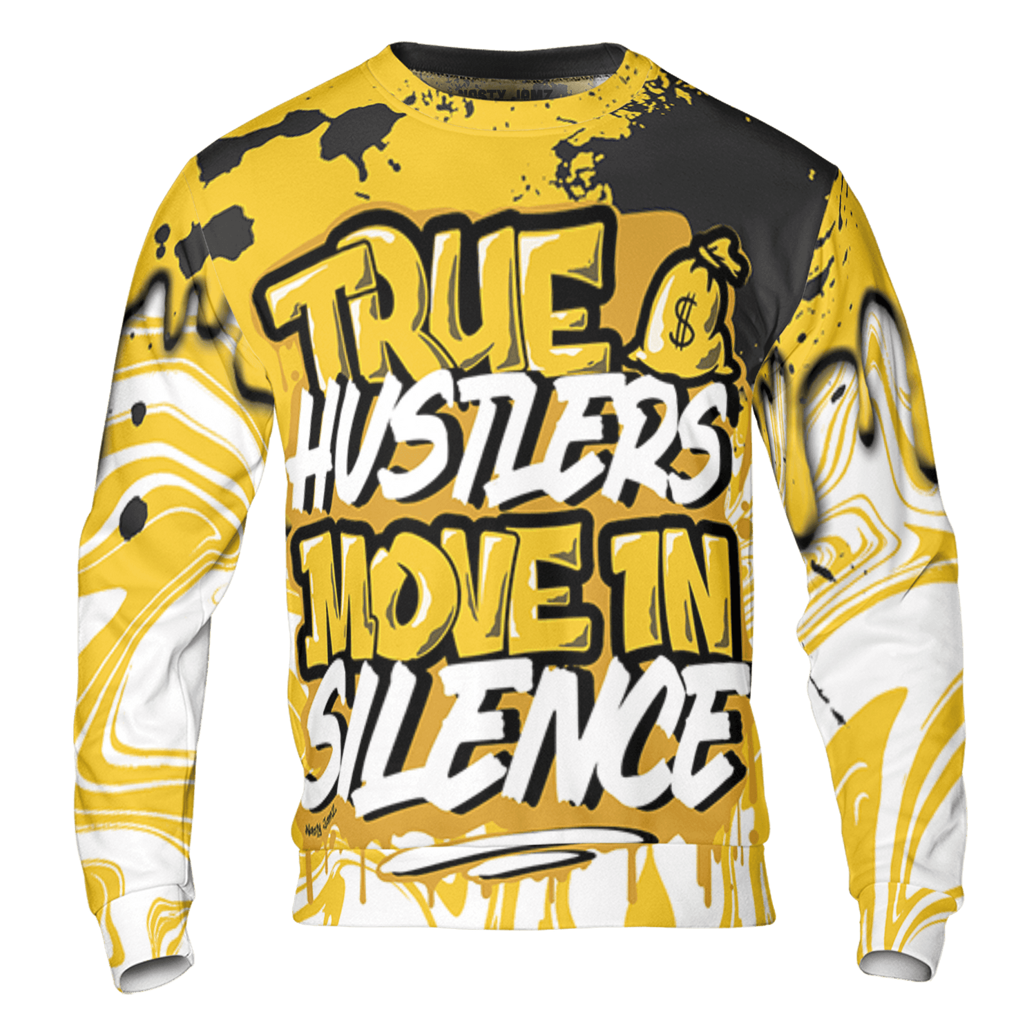 Yellow Ochre 6s Sweatshirt Match Move In Silence 3D All-Over Print Color Splash - NastyJamz