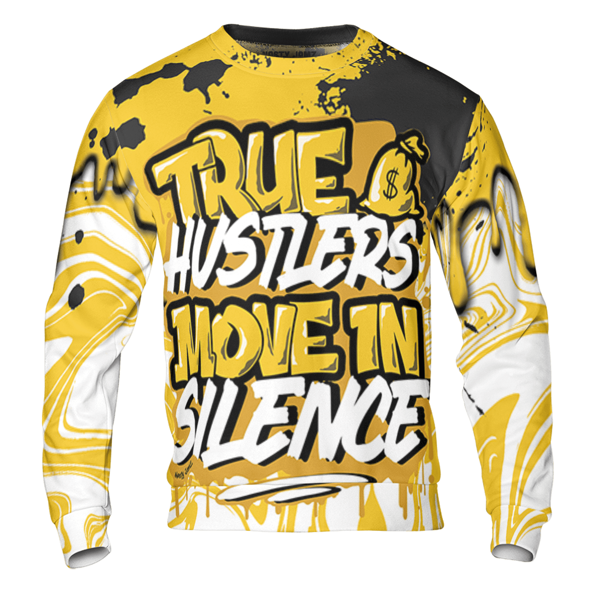 Yellow Ochre 6s Sweatshirt Match Move In Silence 3D All-Over Print Color Splash - NastyJamz
