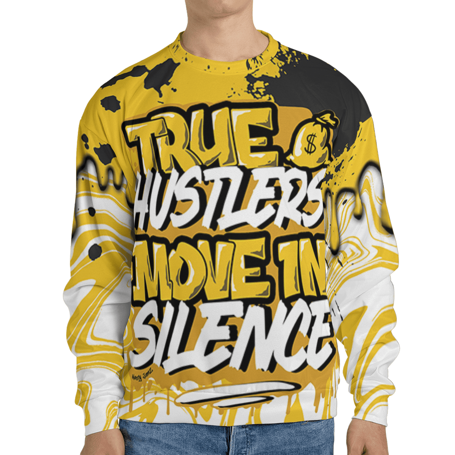 Yellow Ochre 6s Sweatshirt Match Move In Silence 3D All-Over Print Color Splash - NastyJamz