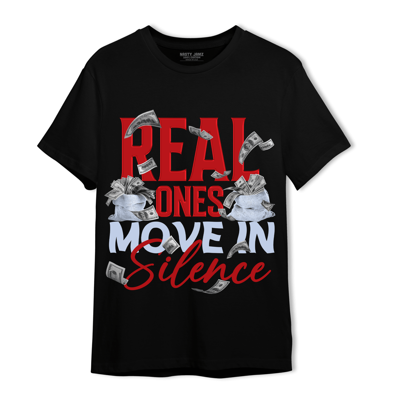 Cherry 11s T Shirt Match Move In Silence Money - NastyJamz