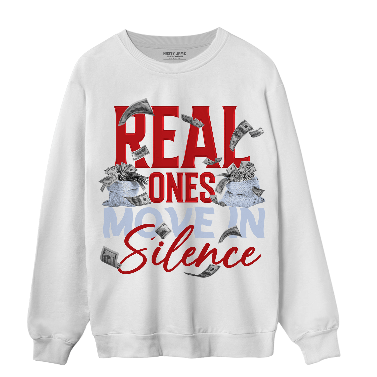 Cherry 11s Sweatshirt Match Move In Silence Money - NastyJamz