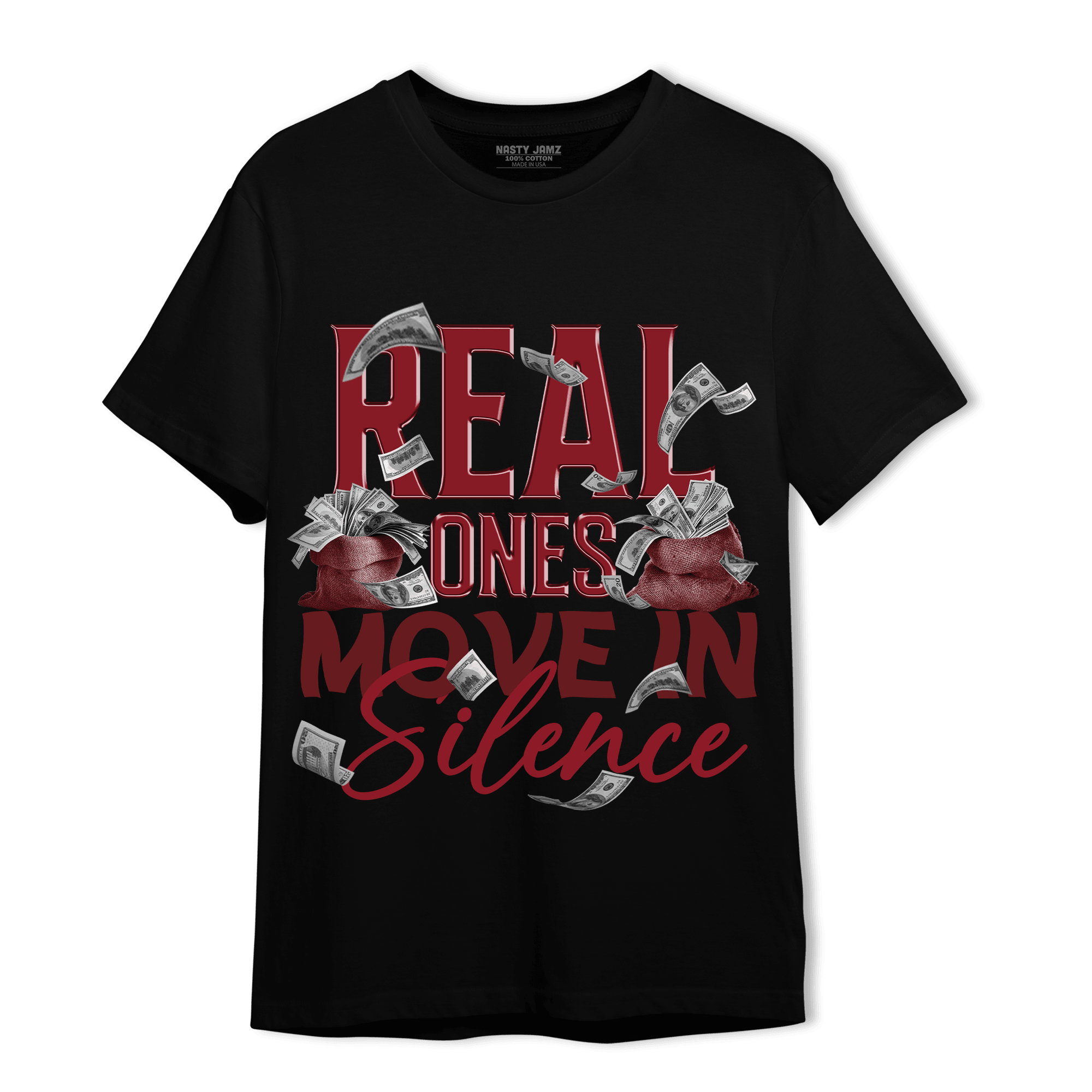 Cherry 12s T Shirt Match Move In Silence Money - NastyJamz