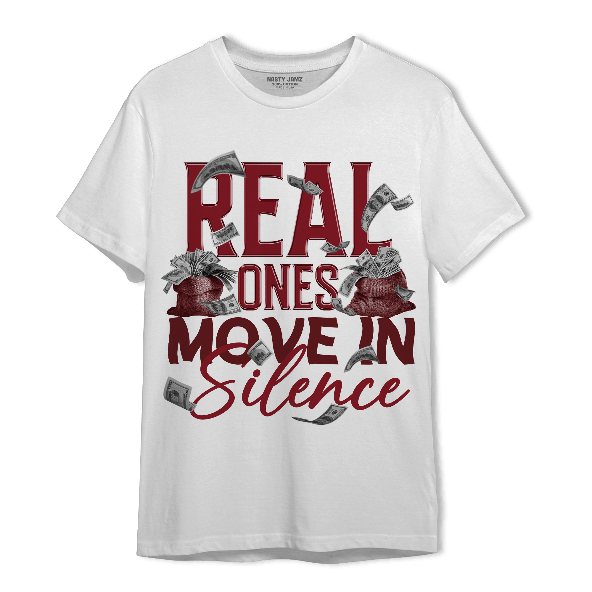Cherry 12s T Shirt Match Move In Silence Money - NastyJamz