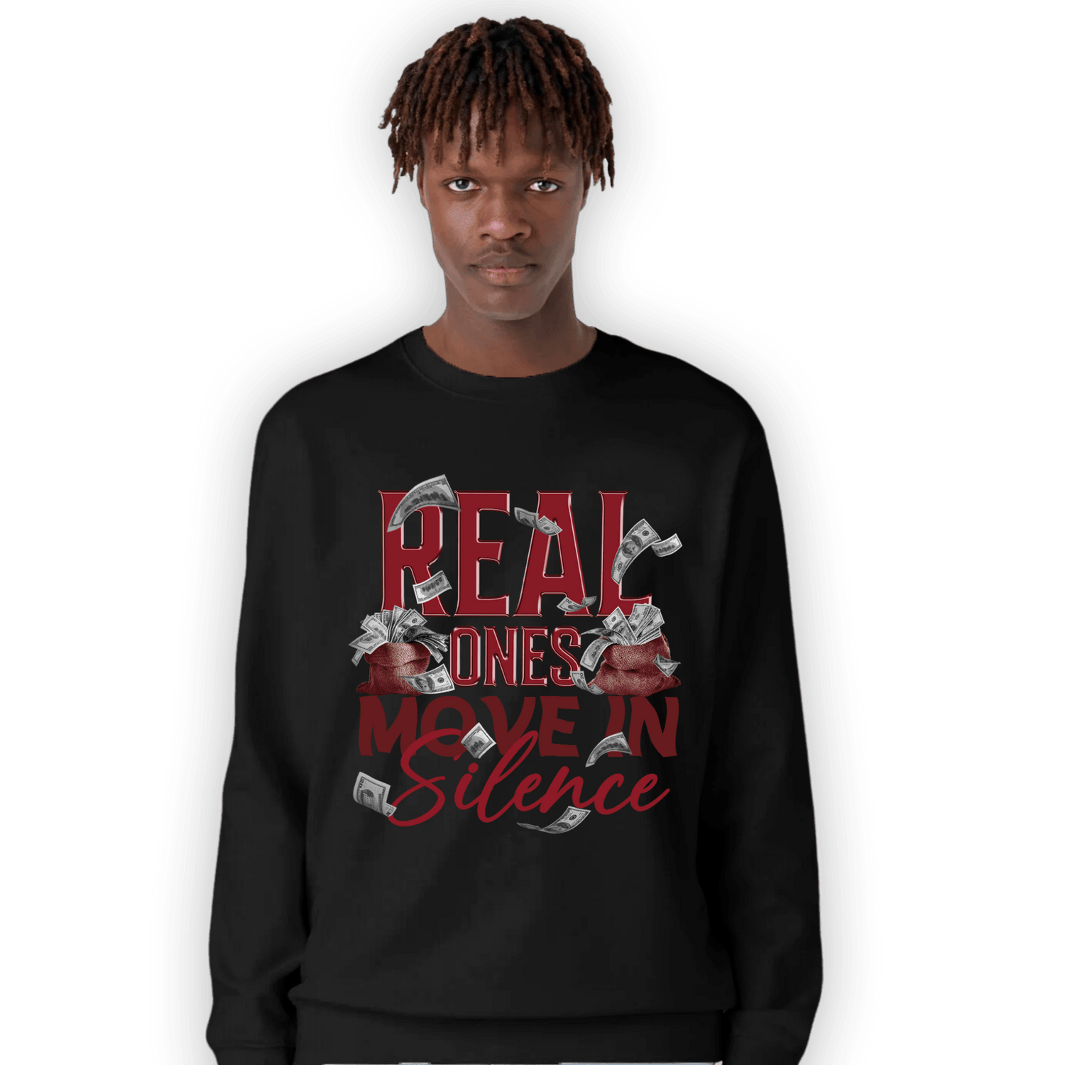 Cherry 12s Sweatshirt Match Move In Silence Money - NastyJamz