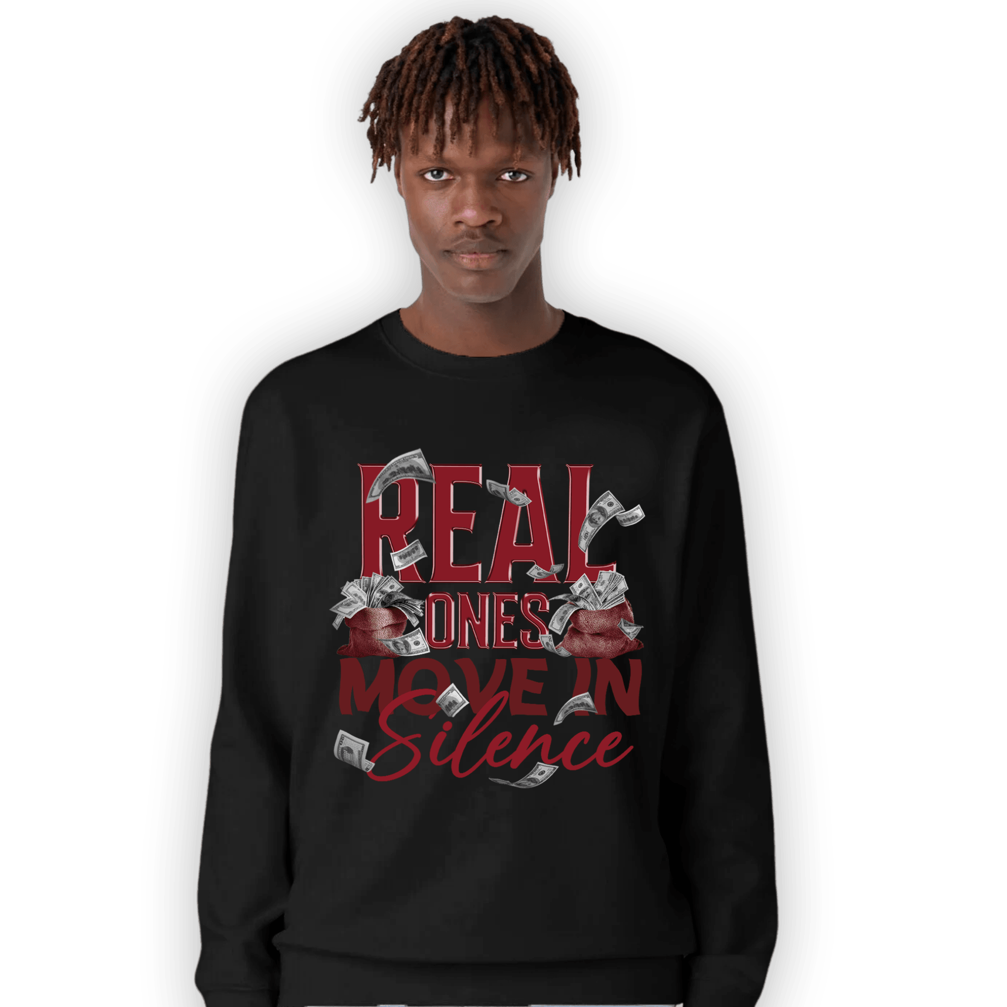 Cherry 12s Sweatshirt Match Move In Silence Money - NastyJamz