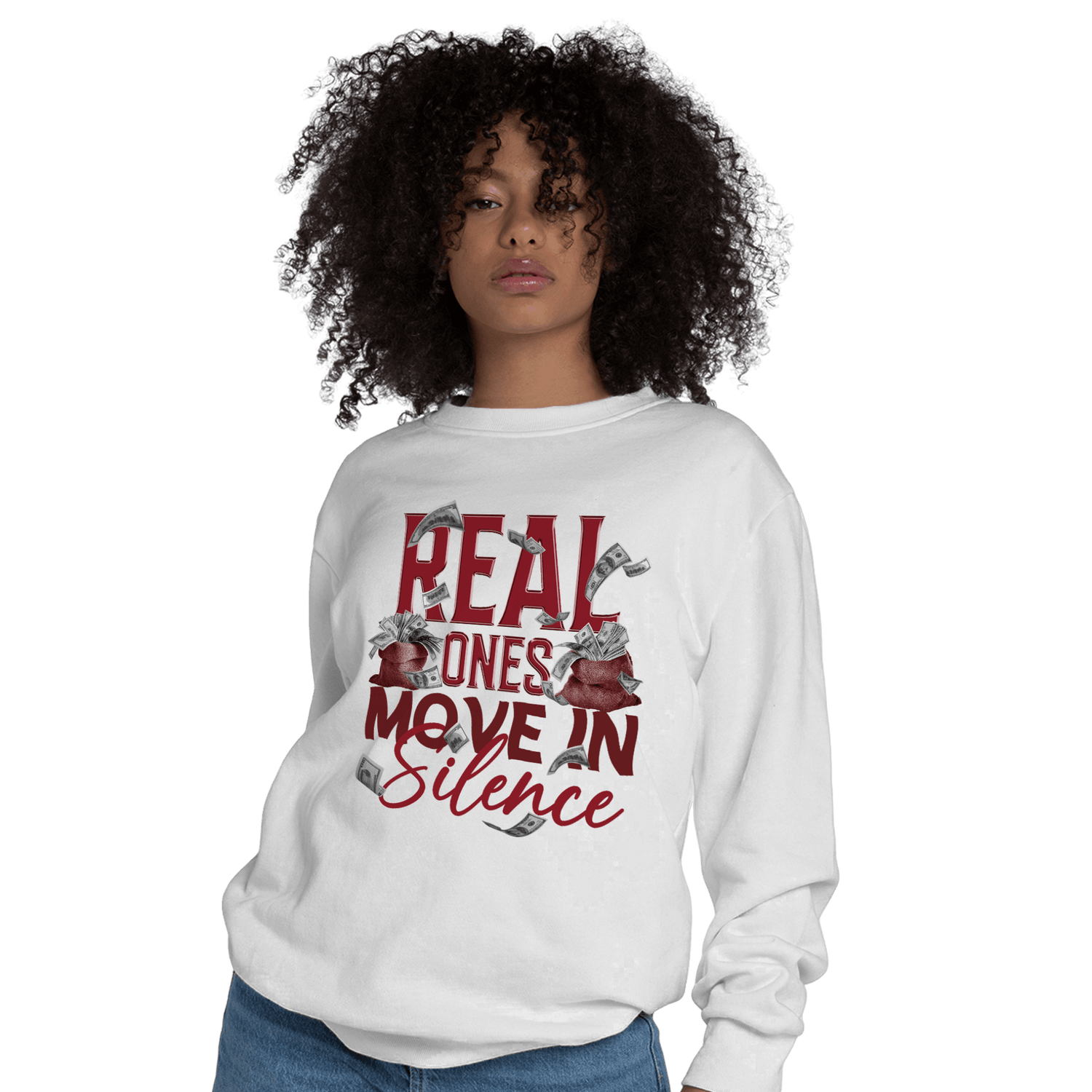 Cherry 12s Sweatshirt Match Move In Silence Money - NastyJamz