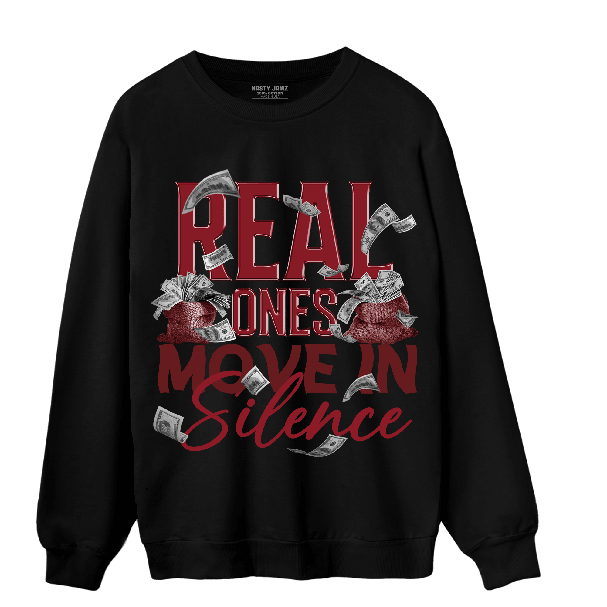 Cherry 12s Sweatshirt Match Move In Silence Money - NastyJamz