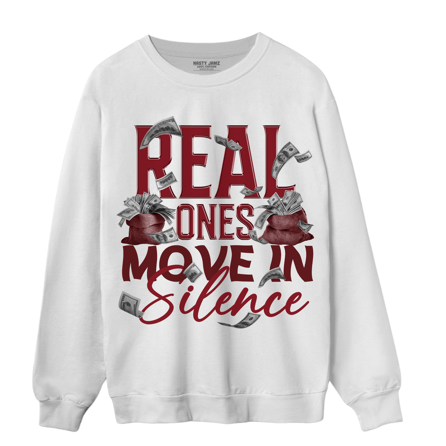 Cherry 12s Sweatshirt Match Move In Silence Money - NastyJamz