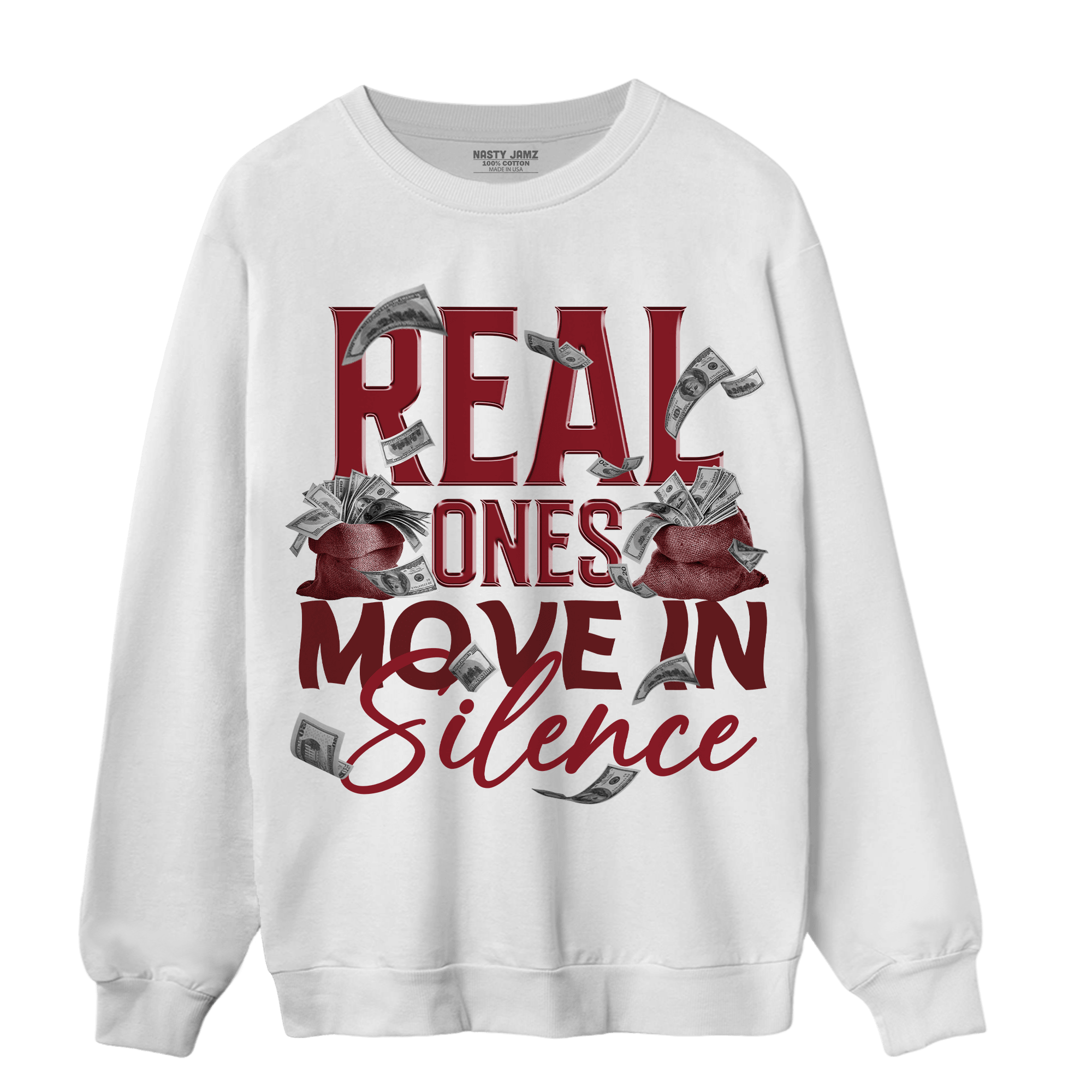 Cherry 12s Sweatshirt Match Move In Silence Money - NastyJamz