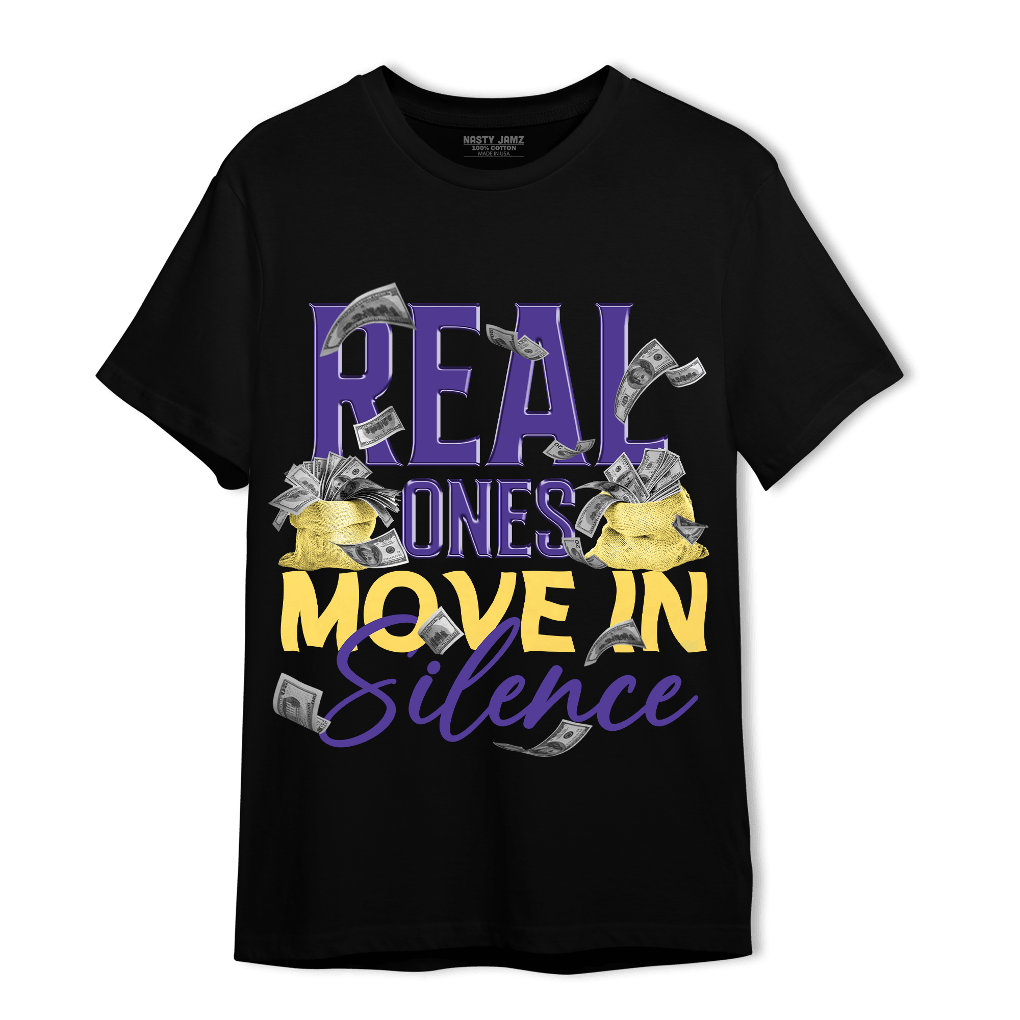 Field Purple 12s T Shirt Match Move In Silence Money - NastyJamz