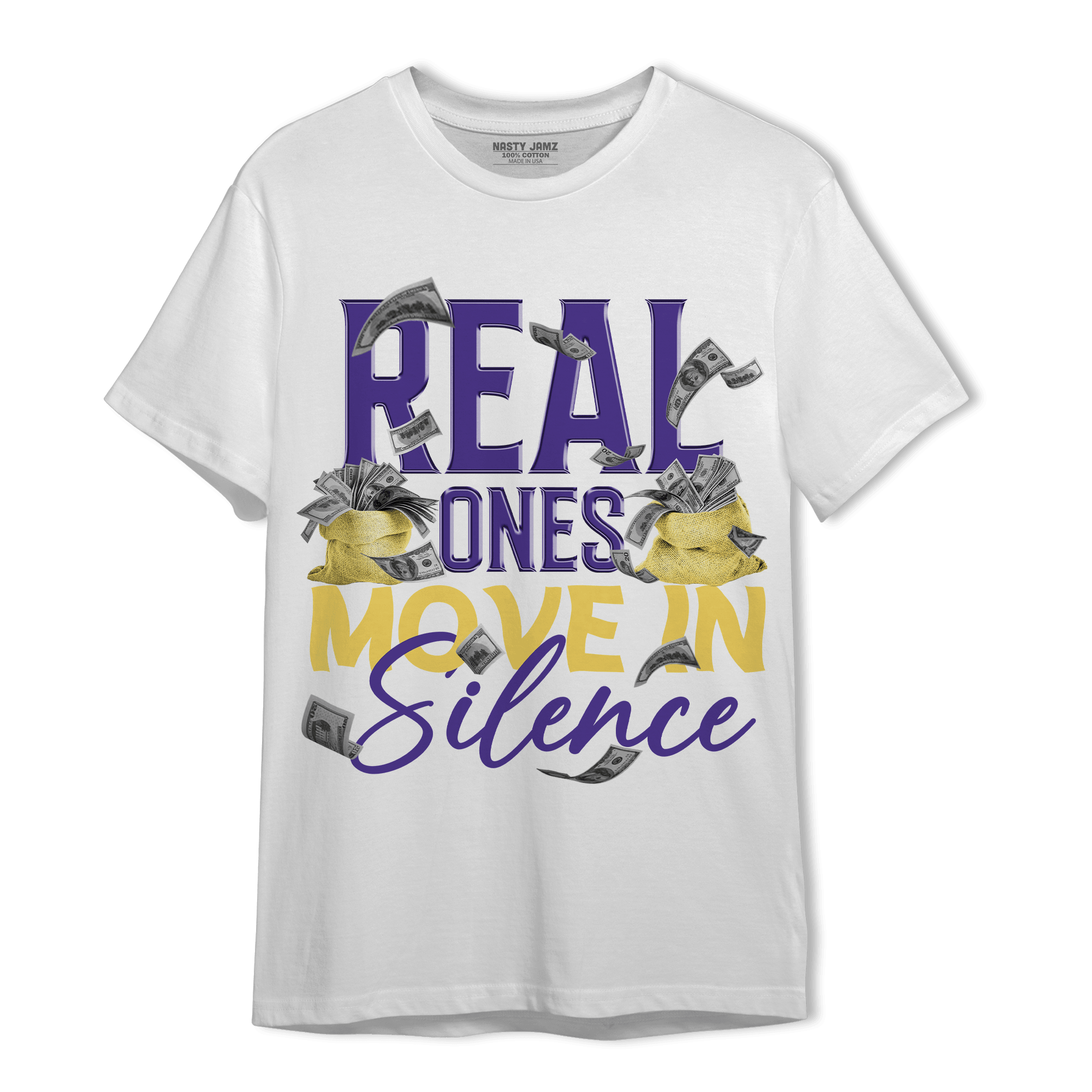 Field Purple 12s T Shirt Match Move In Silence Money - NastyJamz