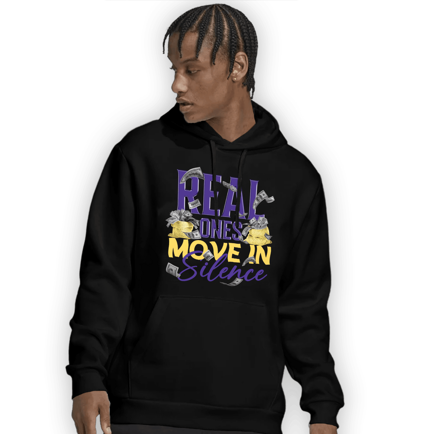 Field Purple 12s Hoodie Match Move In Silence Money - NastyJamz