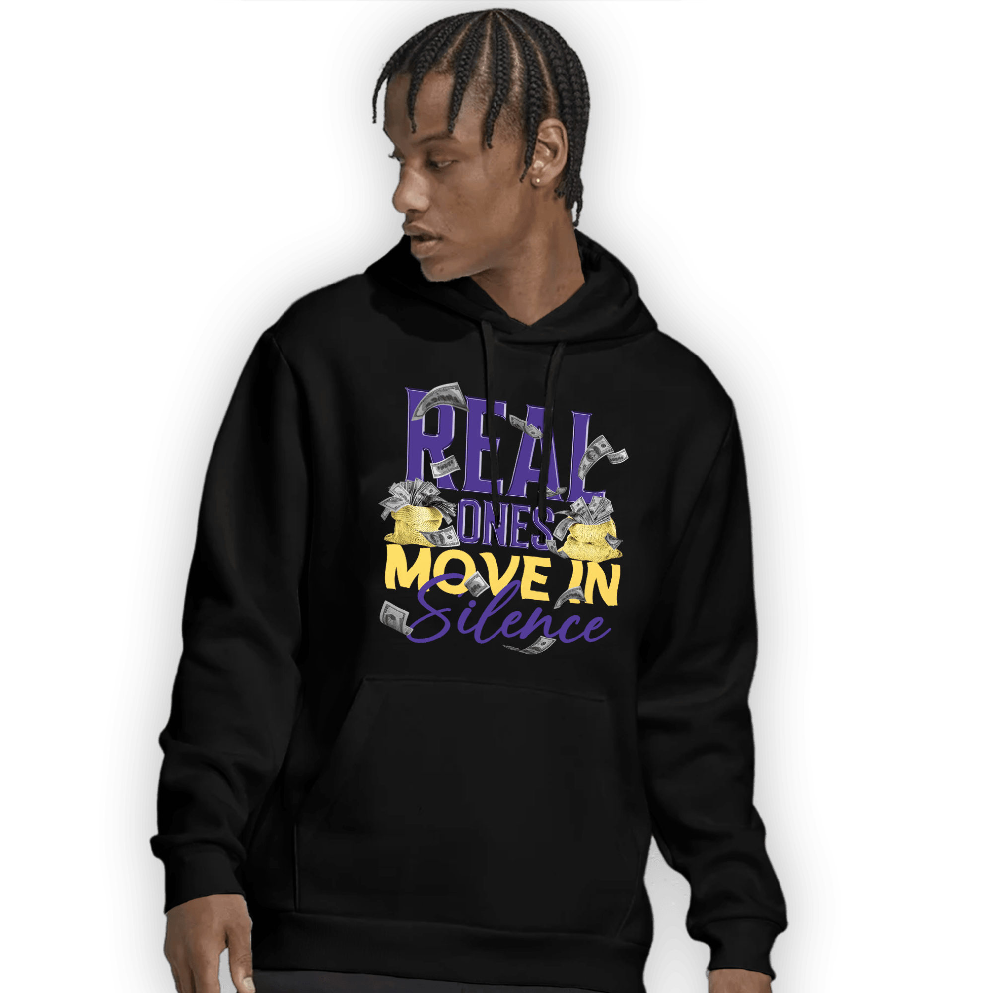 Field Purple 12s Hoodie Match Move In Silence Money - NastyJamz
