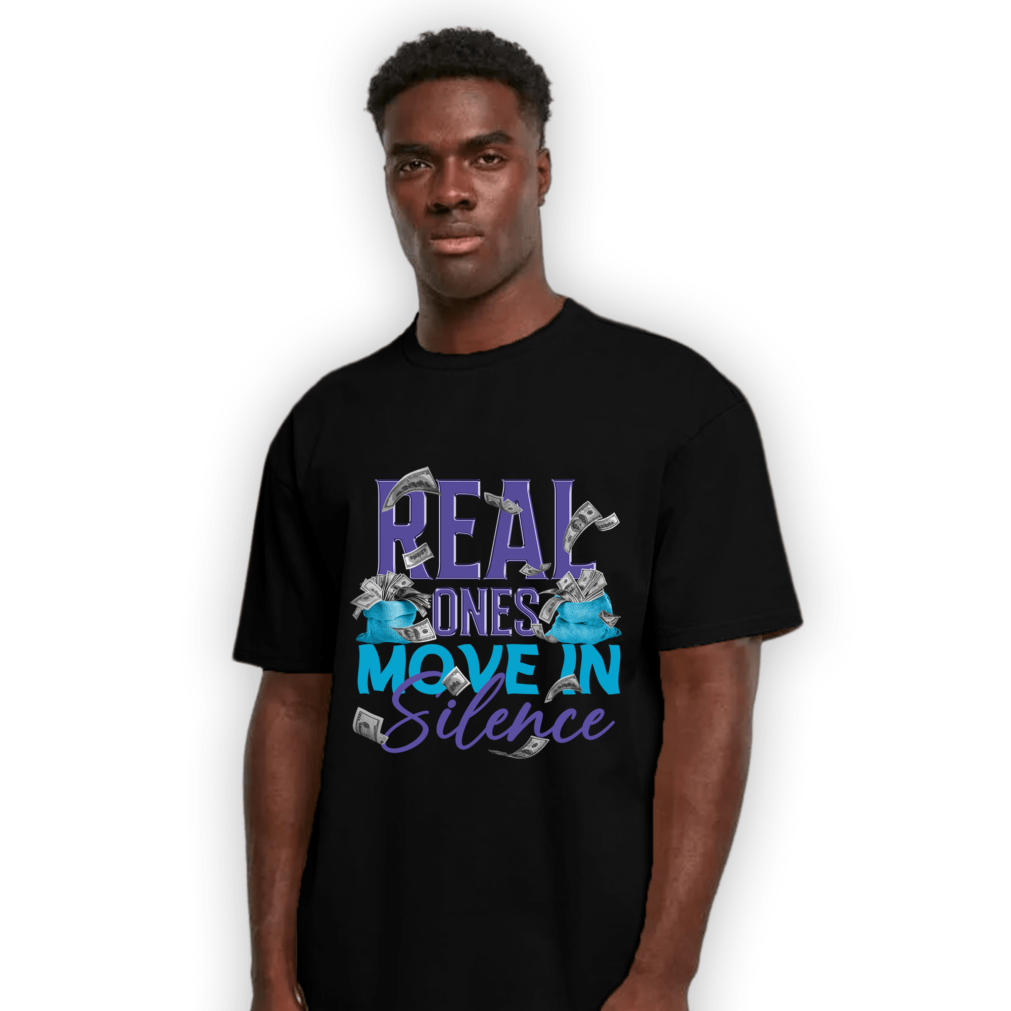 Aqua 6s T Shirt Match Move In Silence Money - NastyJamz