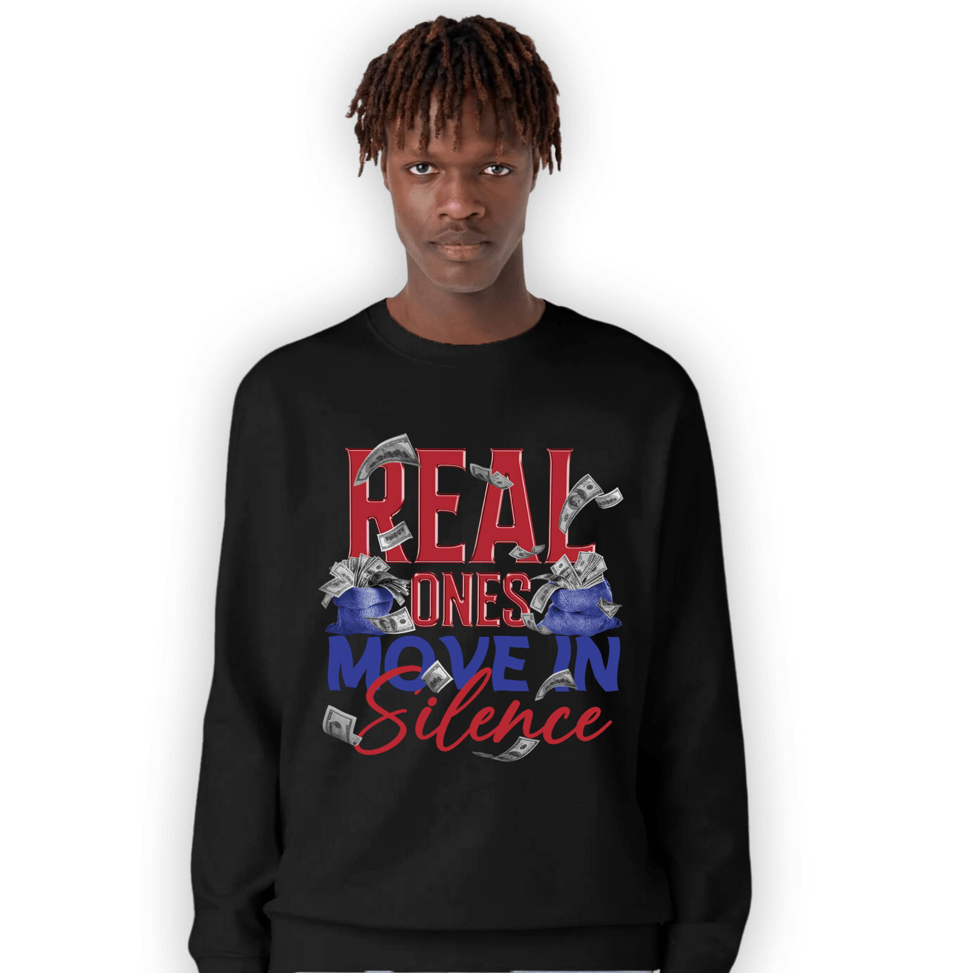 Playoffs 8s Sweatshirt Match Move In Silence Money - NastyJamz