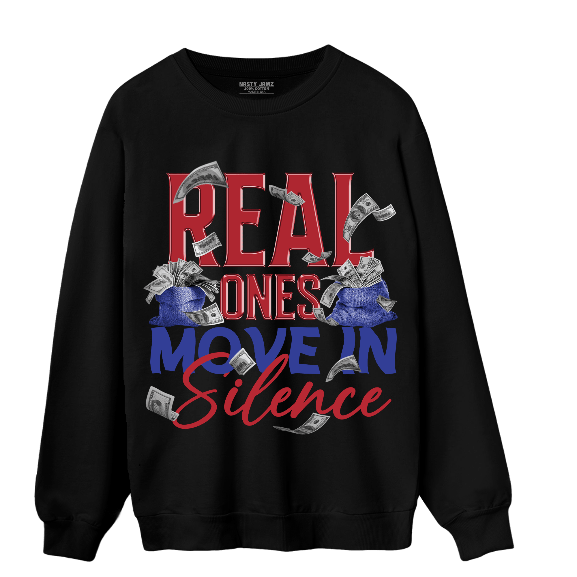 Playoffs 8s Sweatshirt Match Move In Silence Money - NastyJamz