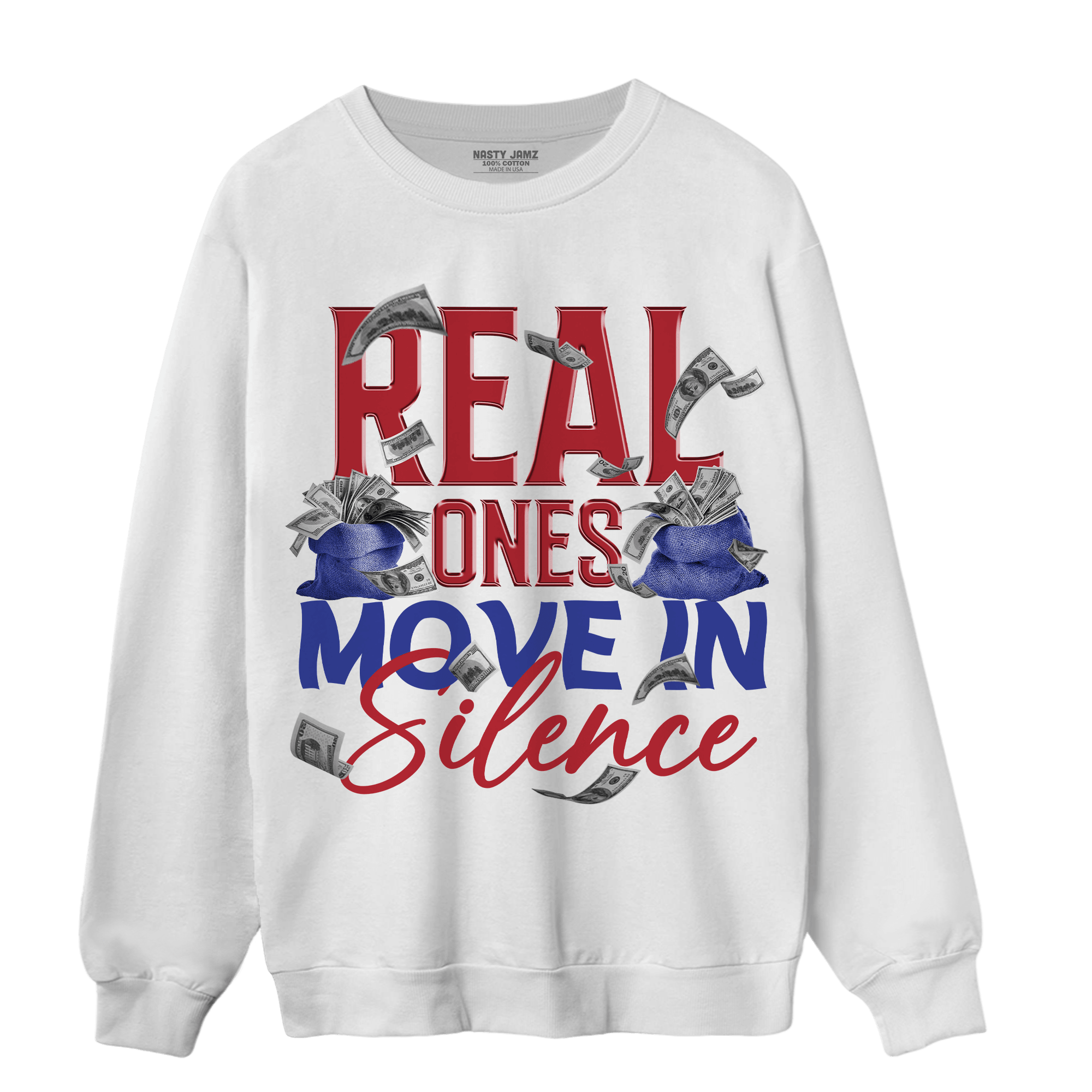 Playoffs 8s Sweatshirt Match Move In Silence Money - NastyJamz