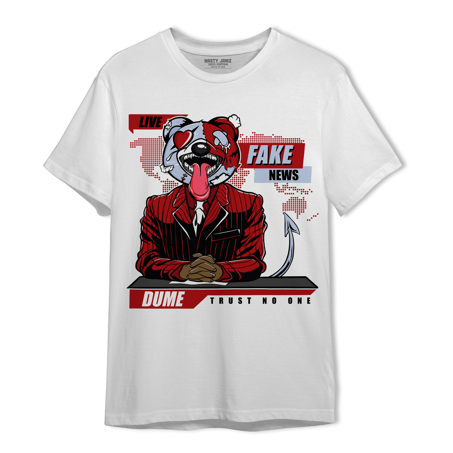 Cherry 11s T Shirt Match News Presenter BER - NastyJamz