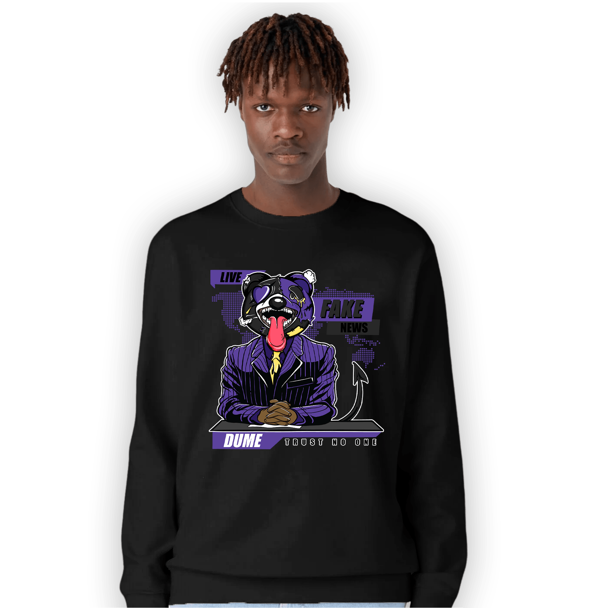 Field Purple 12s Sweatshirt Match News Presenter BER - NastyJamz