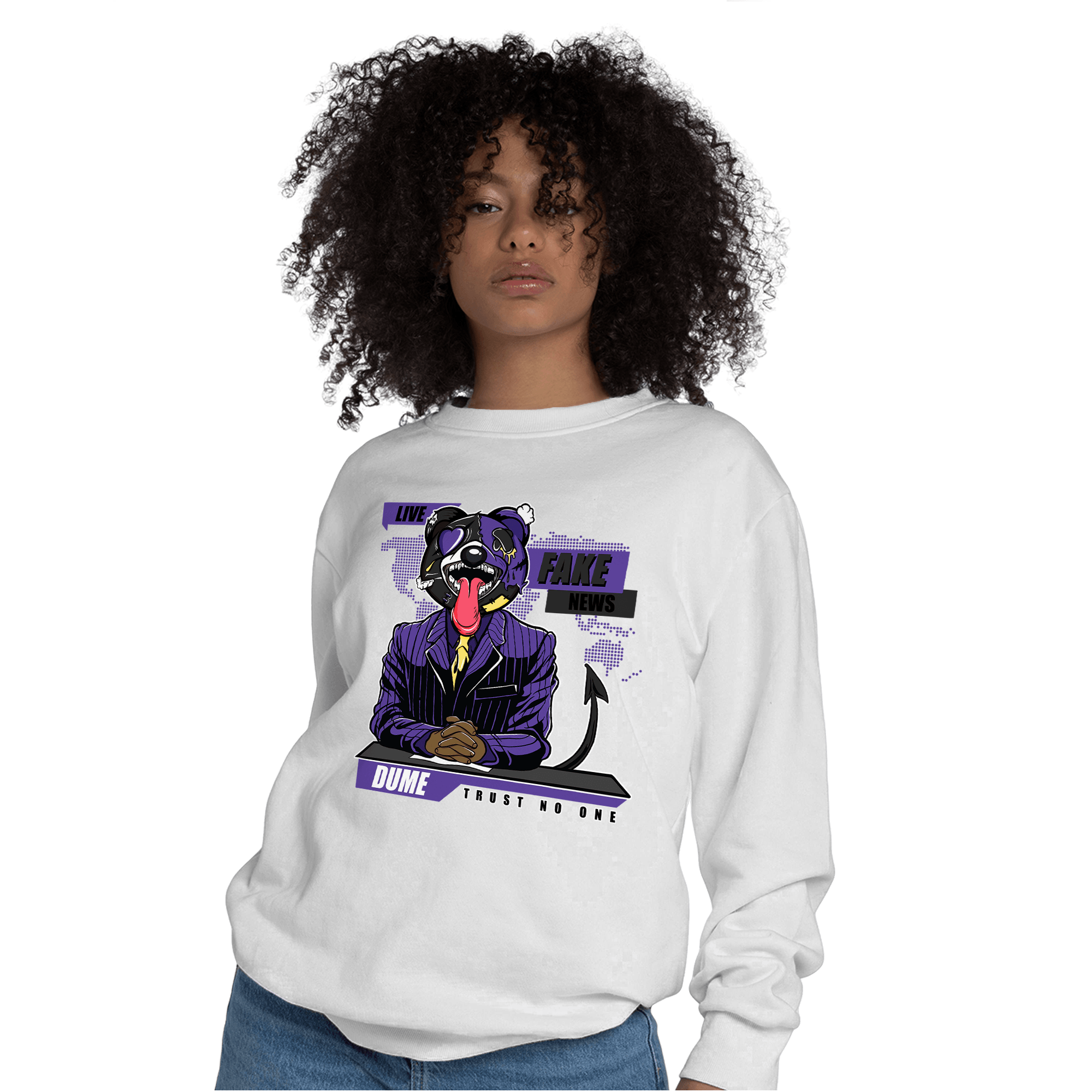Field Purple 12s Sweatshirt Match News Presenter BER - NastyJamz