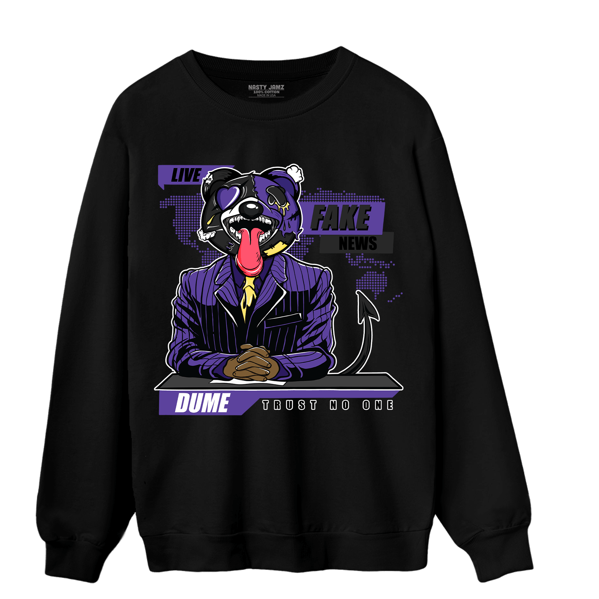 Field Purple 12s Sweatshirt Match News Presenter BER - NastyJamz