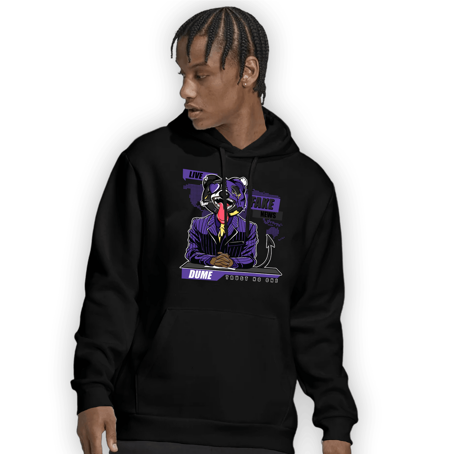 Field Purple 12s Hoodie Match News Presenter BER - NastyJamz