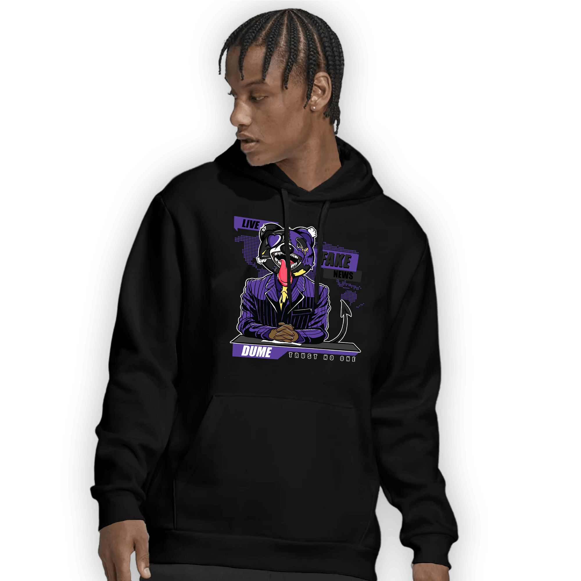 Field Purple 12s Hoodie Match News Presenter BER - NastyJamz