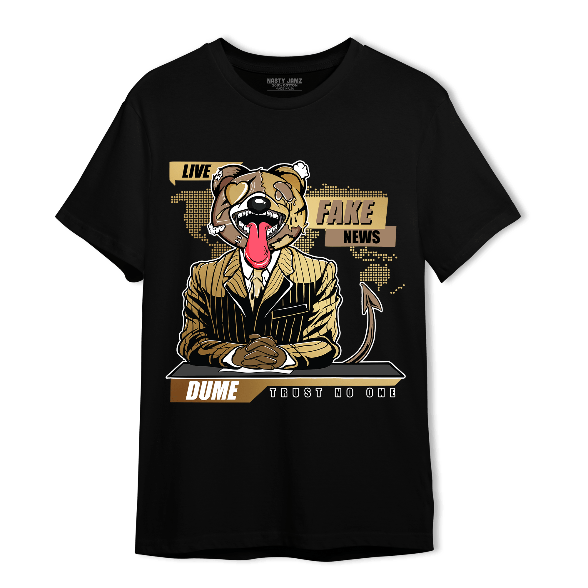 High OG Metallic Gold 1s T Shirt Match News Presenter BER - NastyJamz