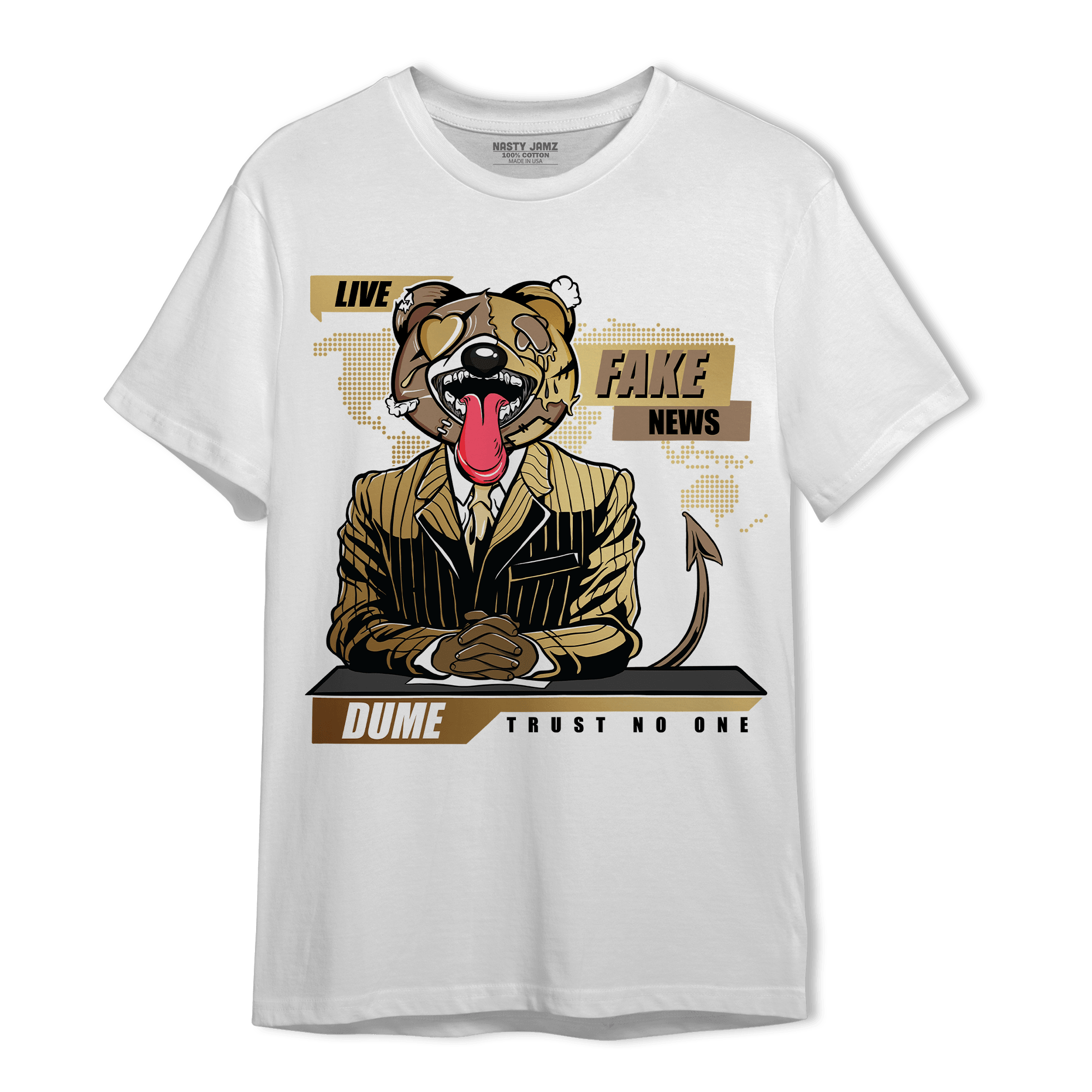 High OG Metallic Gold 1s T Shirt Match News Presenter BER - NastyJamz