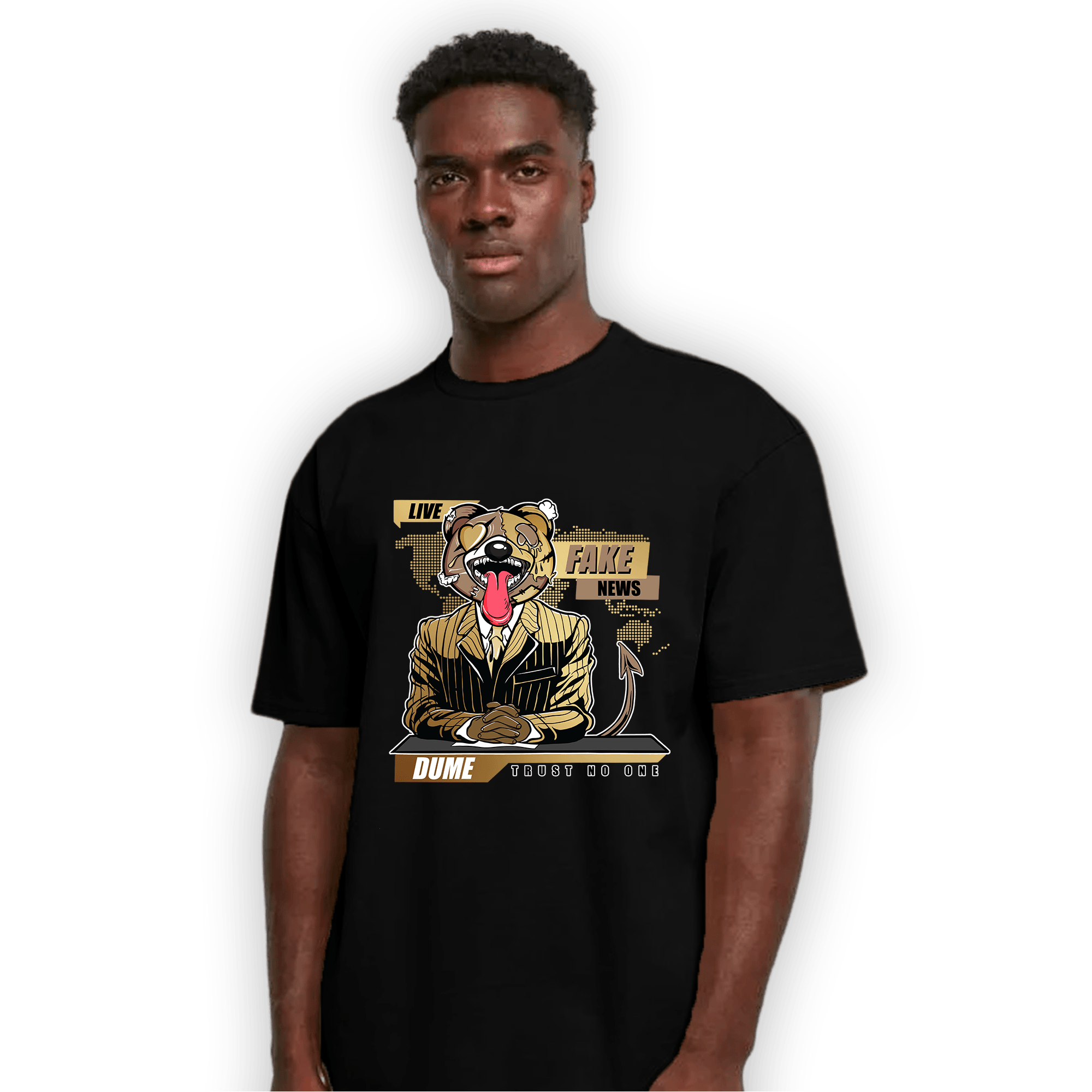 High OG Metallic Gold 1s T Shirt Match News Presenter BER - NastyJamz