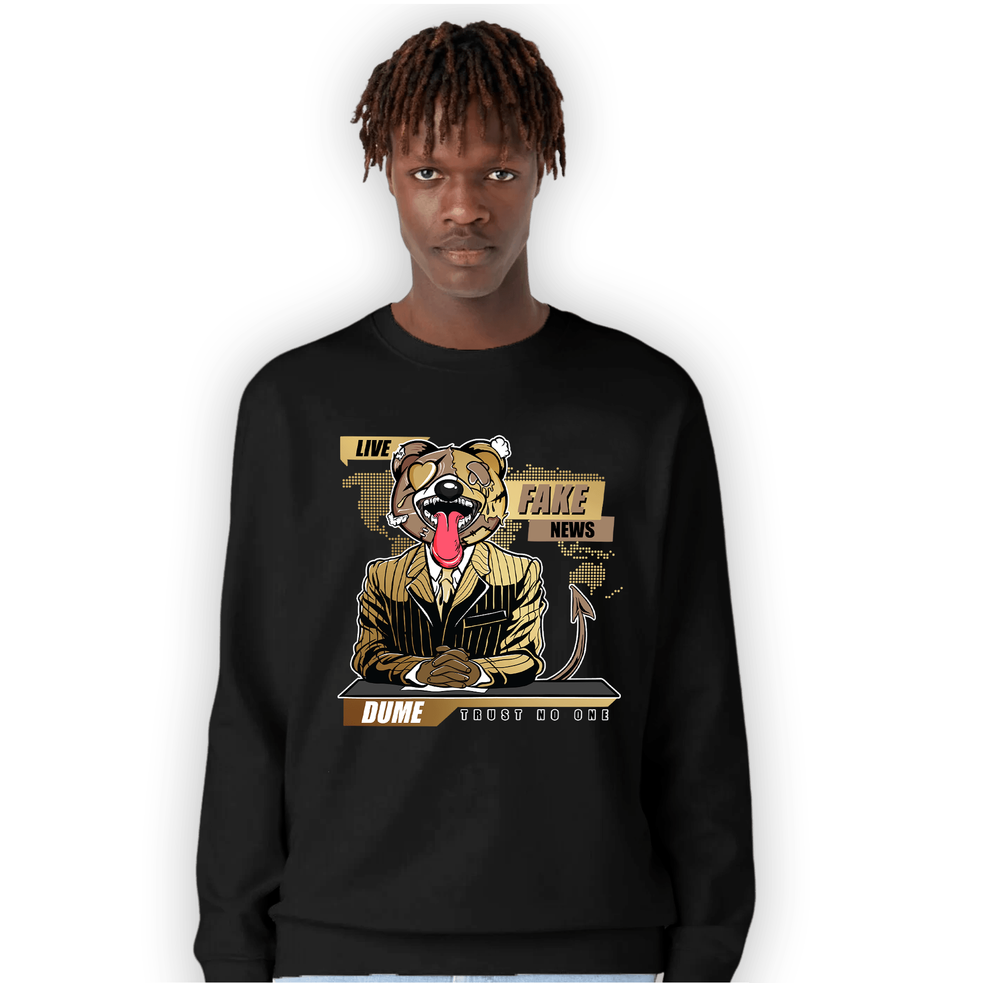 High OG Metallic Gold 1s Sweatshirt Match News Presenter BER - NastyJamz