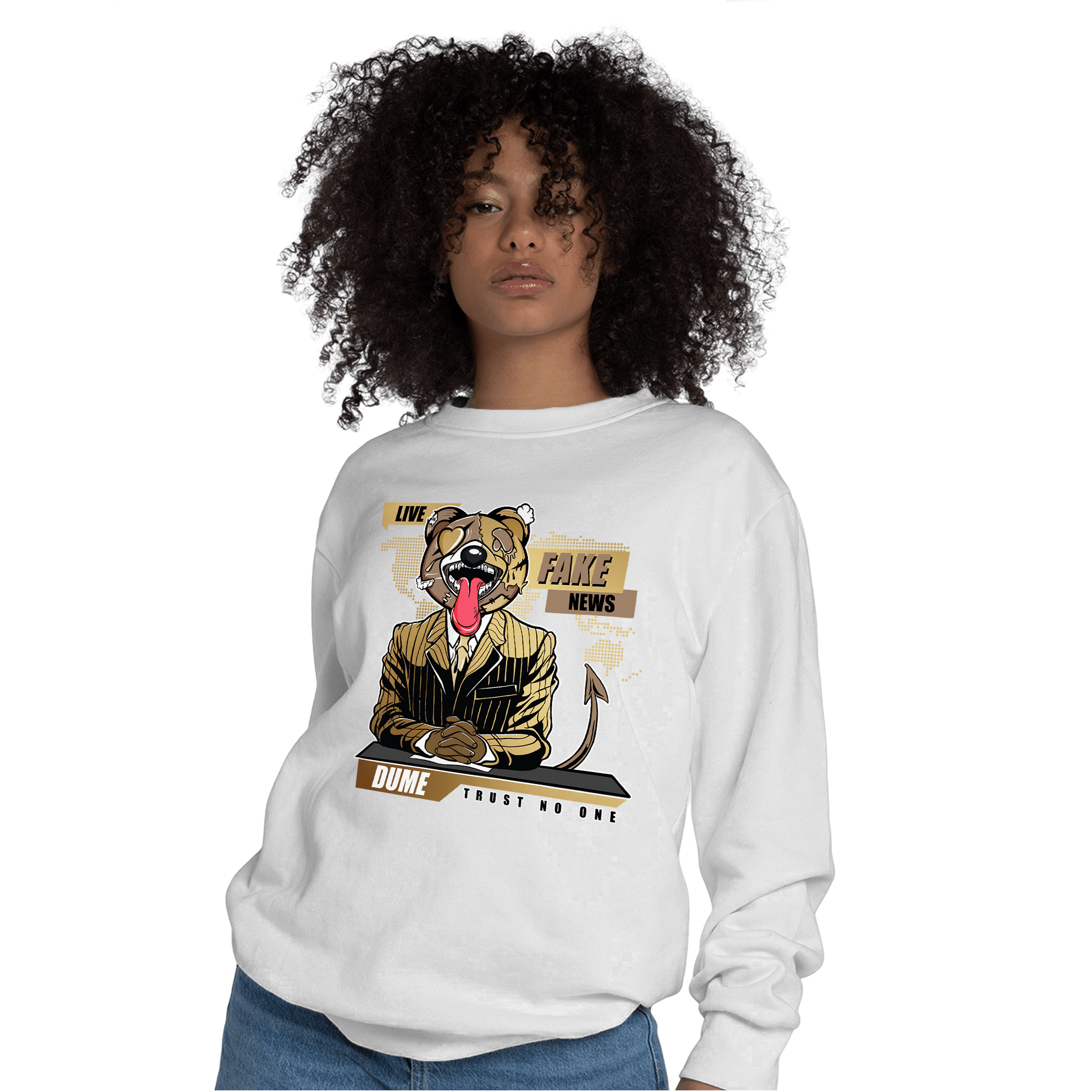 High OG Metallic Gold 1s Sweatshirt Match News Presenter BER - NastyJamz