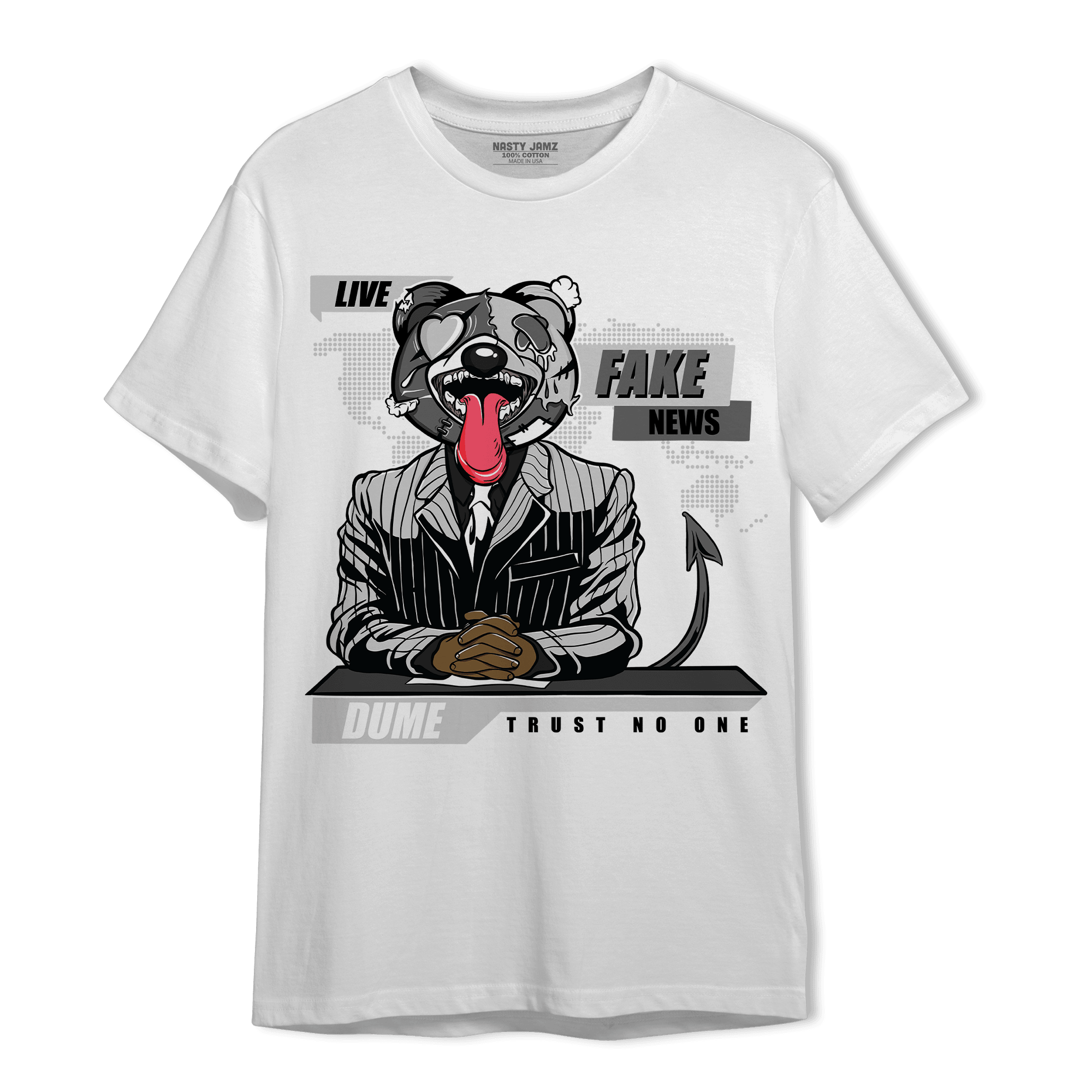 Retro High OG Black White 1s T Shirt Match News Presenter BER - NastyJamz
