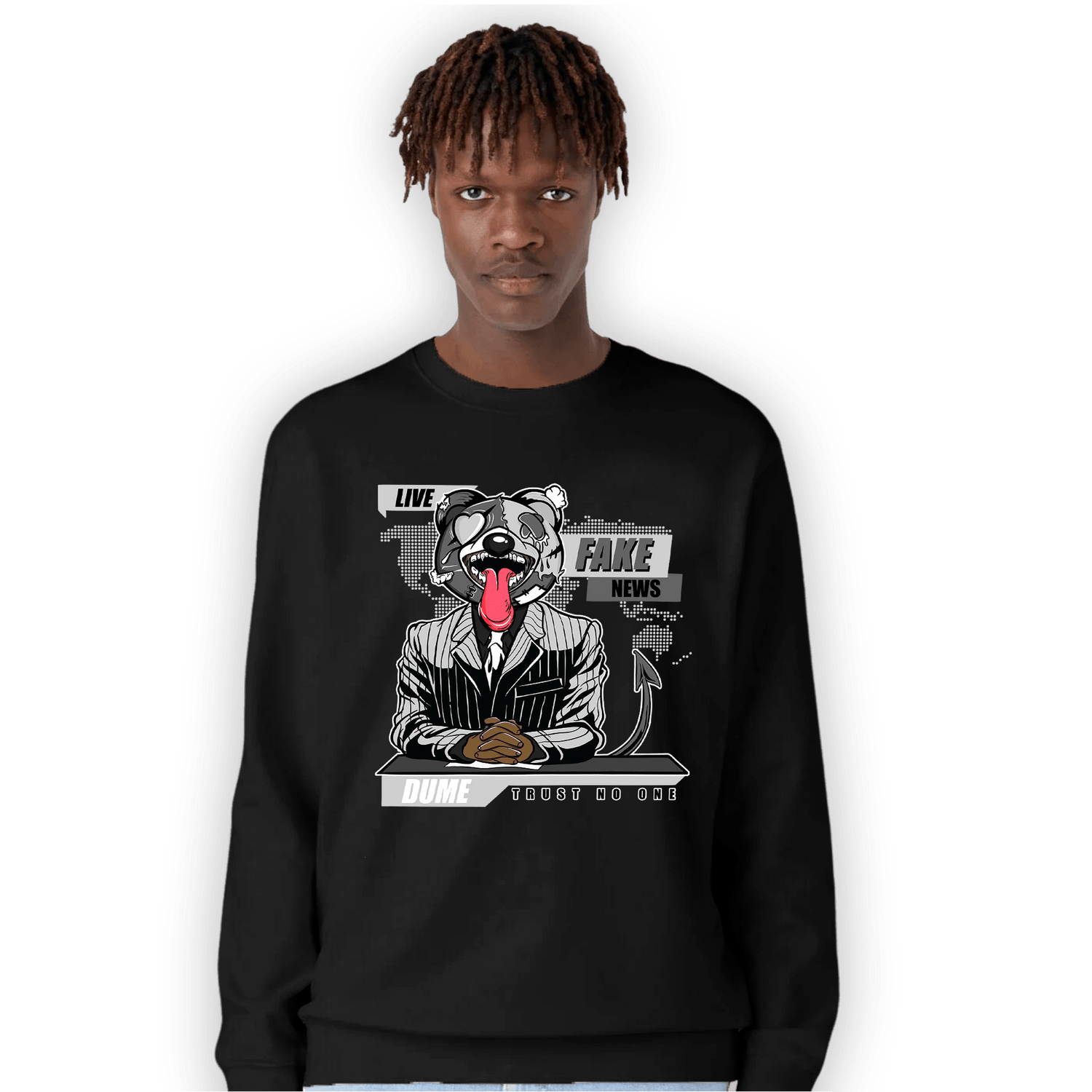 Retro High OG Black White 1s Sweatshirt Match News Presenter BER - NastyJamz