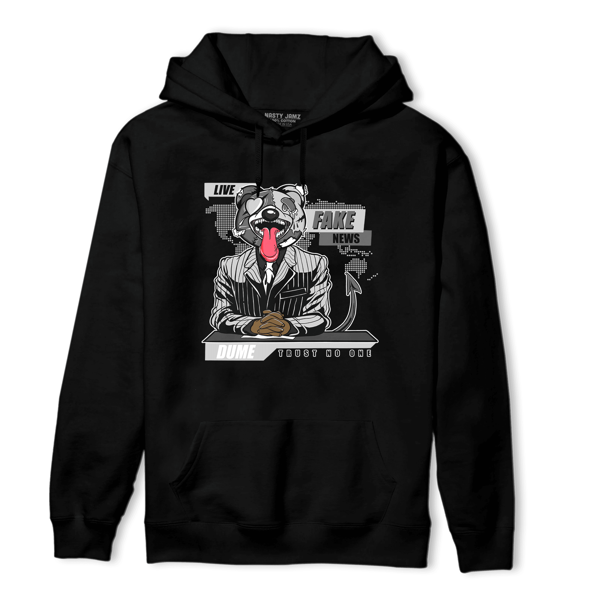 Retro High OG Black White 1s Hoodie Match News Presenter BER - NastyJamz